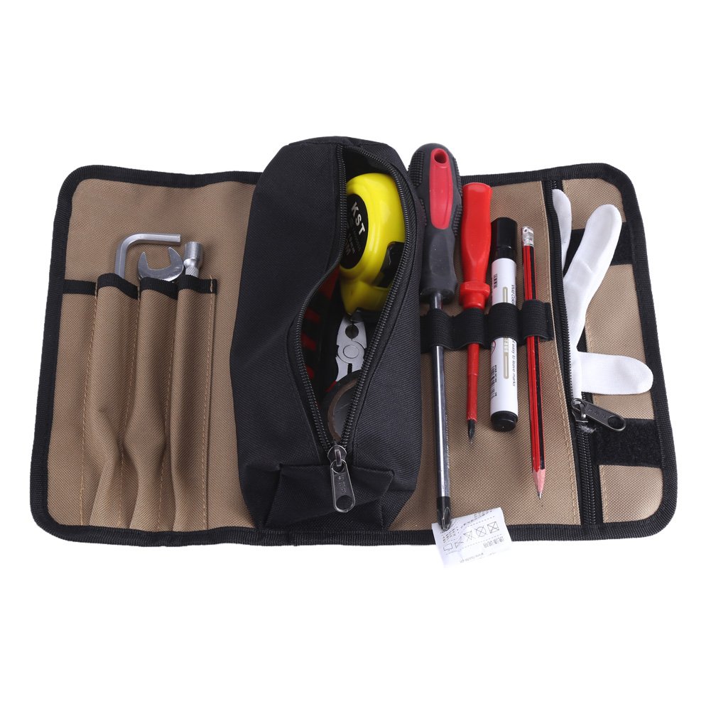 Multi-Function Tool Bag - 36x25cm Durable Waterproof Electrician Roll Up Organizer for Hardware Tools | Perfect for Electricians, Contractors & DIY Home Repairs