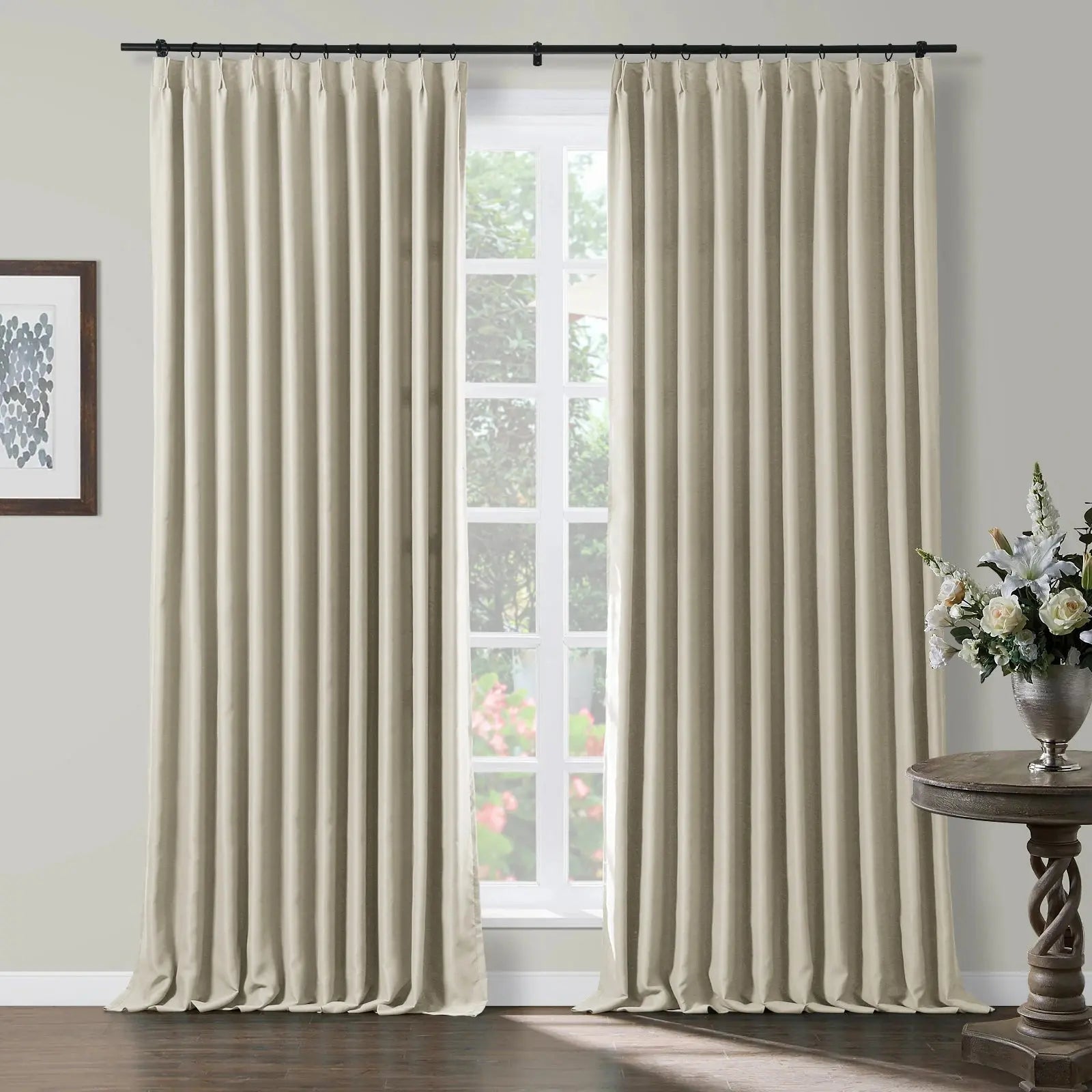 Blackout Pleated Curtains - 100% Light Blocking, Thermal Insulated for Bedroom & Living Room - Atlanta Home Decor