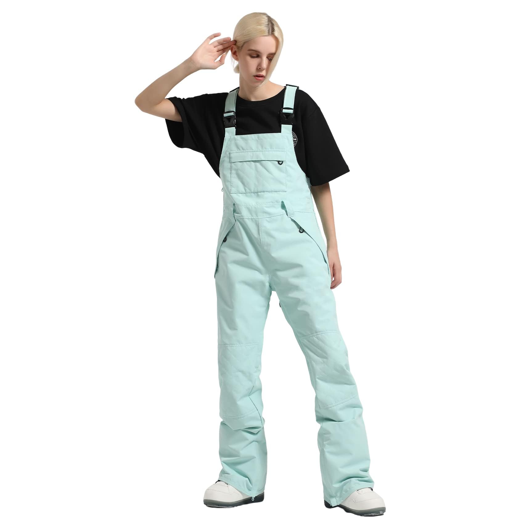 Women's Waterproof Insulated Ski Bib Overalls - Soft Ripstop Snow Pants for Skiing & Snowboarding | Winter Outdoor Sports & Cold Weather Activities