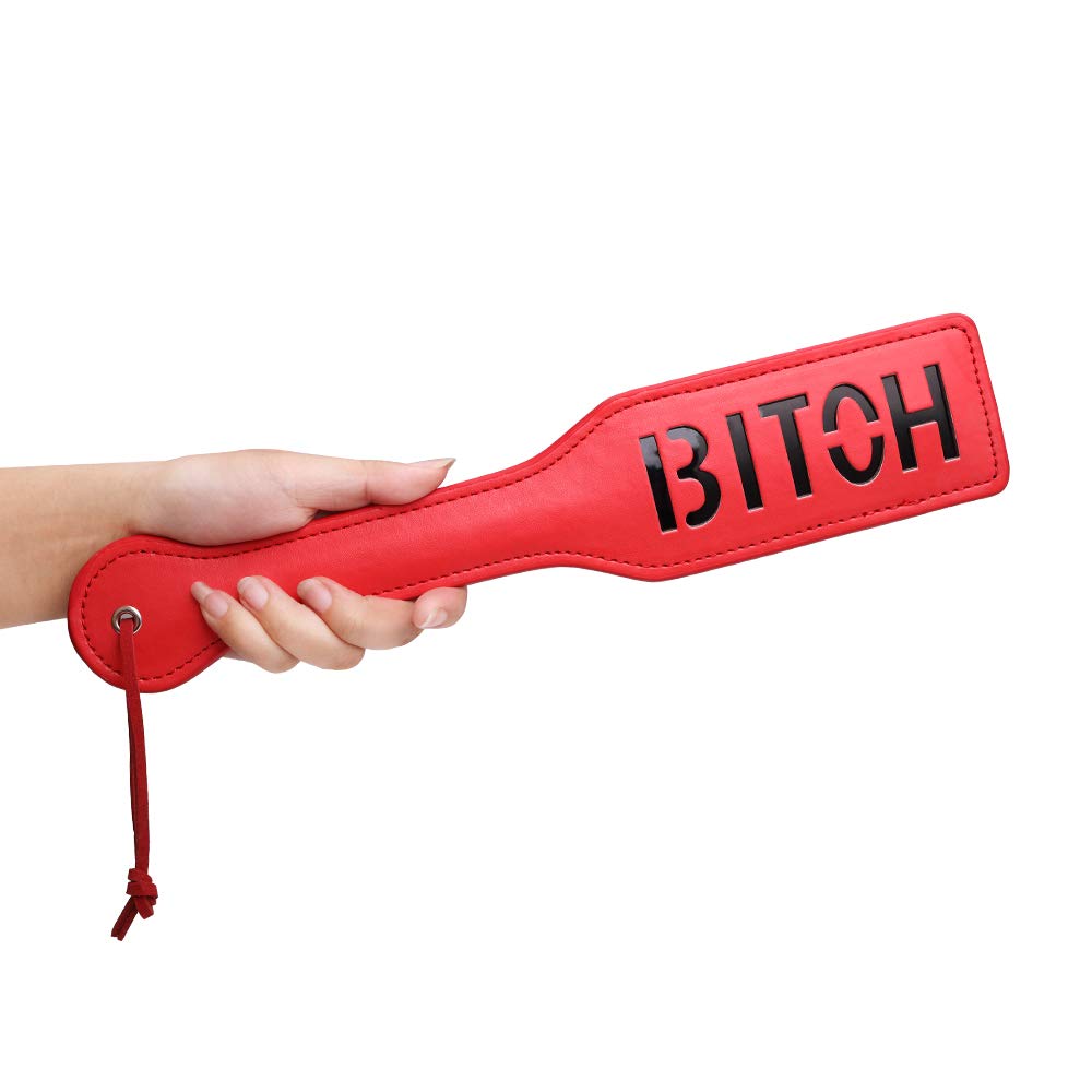 Premium Faux Leather Spanking Paddle - 12.8 Inch Adult BDSM Toy for Couples, Spanking Games & Sensual Play - Red Bondage Accessory for Bedroom Fun, Roleplay & Erotic Adventures