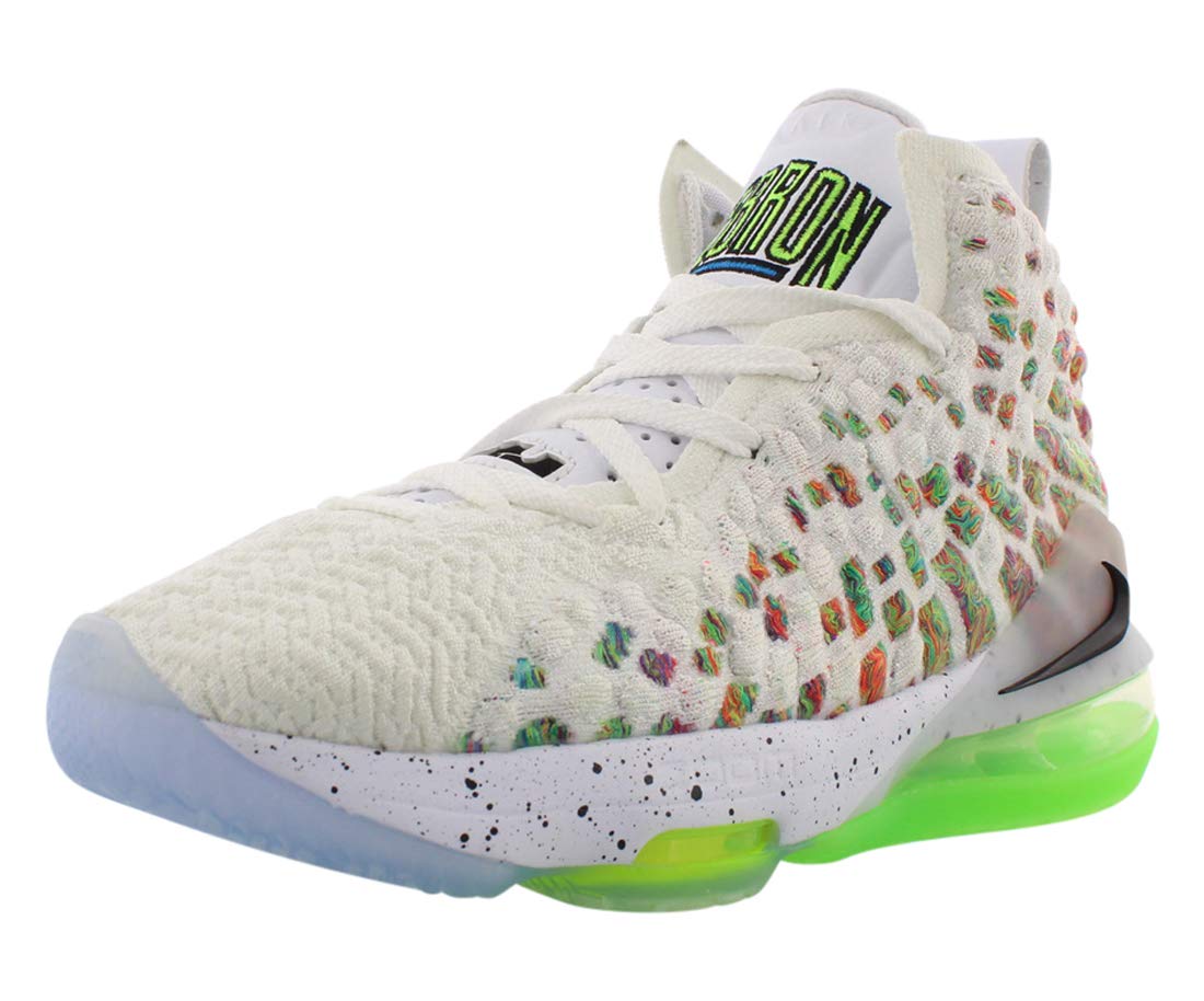 Nike LeBron 17 Basketball Shoes for Kids - White/Black/Multi Color, Size 6 Big Kid - Perfect for School, Training & Court Performance