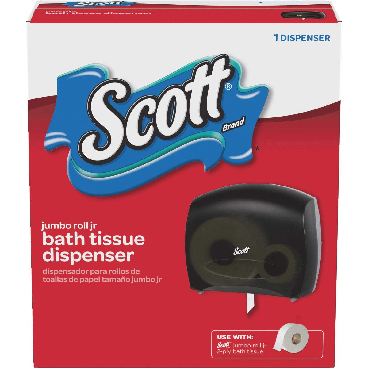 Kimberly-Clark 14234 Scott Smoke Jumbo Roll Tissue Dispenser - Commercial Grade Paper Towel Holder for Restaurants, Offices & Public Restrooms