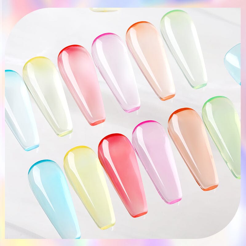 Pastel Jelly Nude Gel Polish - 10ml Long Lasting Nail Polish for Women - Perfect for Everyday Wear, Special Occasions & Nail Art Designs