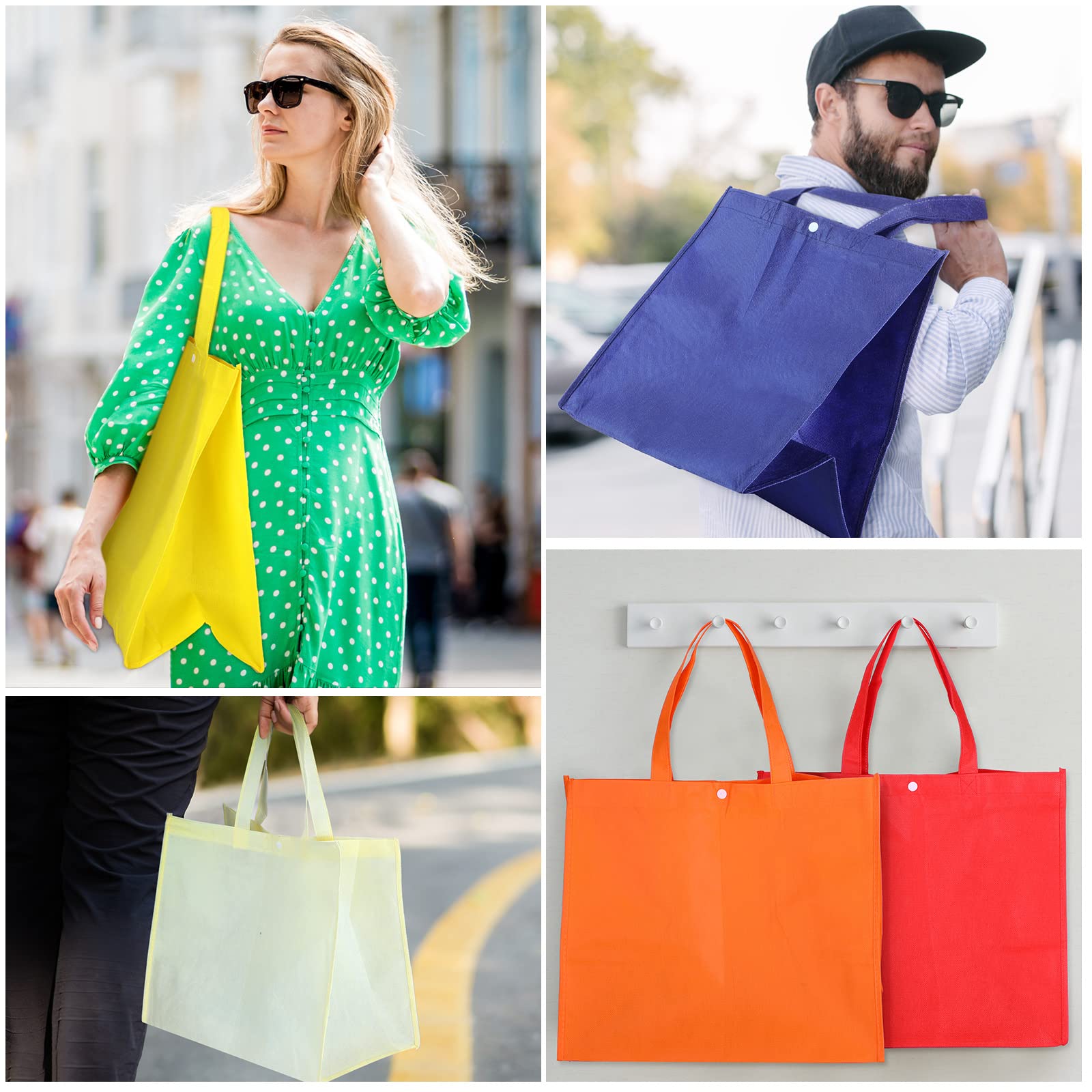 48 Pack Reusable Grocery Bags - Large 13