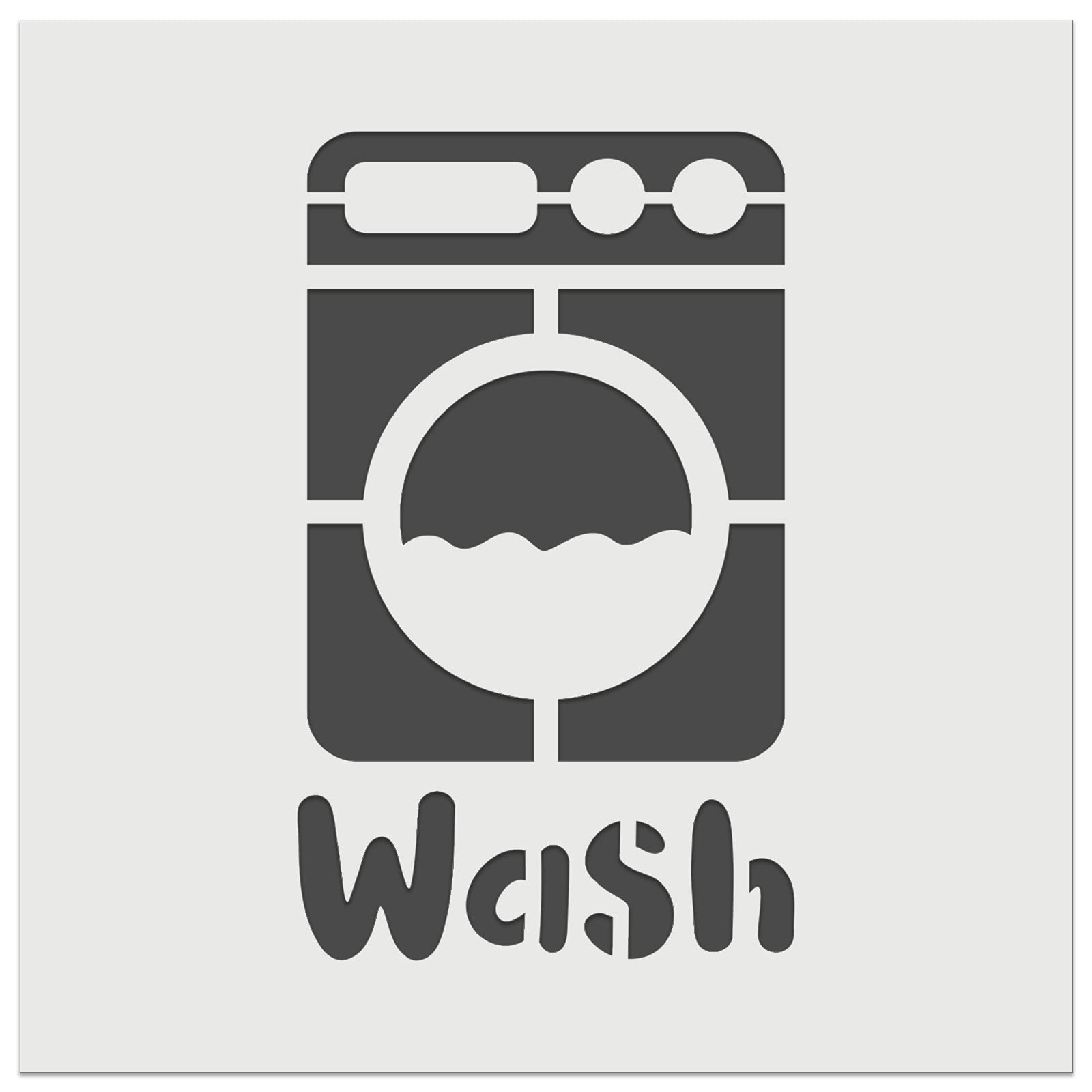 Reusable DIY Craft Stencil for Laundry Wash & Washing Machine Wall Decor - 7 Inch Cookie Template for Home & Kitchen Art Projects