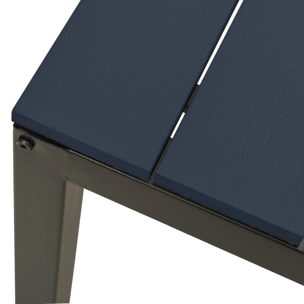 vidaXL 3-Piece Patio Dining Set - Outdoor Steel & WPC Furniture with Weather-Resistant Table & 2 Benches - Black - Perfect for Backyard, Garden or Poolside Dining