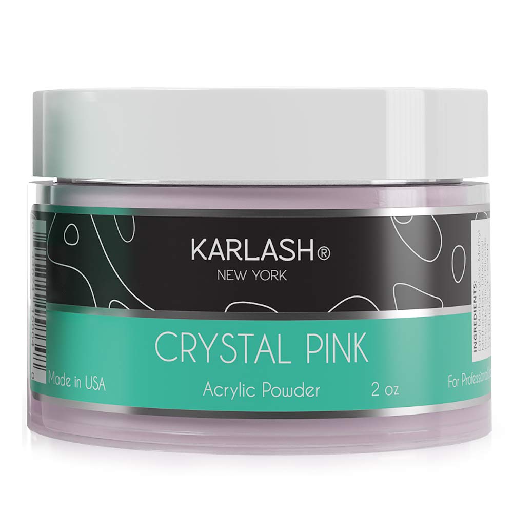 Karlash Professional Acrylic Nail Kit - MMA Free Polymer Powder (2oz Crystal Pink) & Liquid Monomer (4oz) for Strong, Shiny DIY Nails | Salon Quality Manicure & Nail Art Supplies for Home & Professional Use