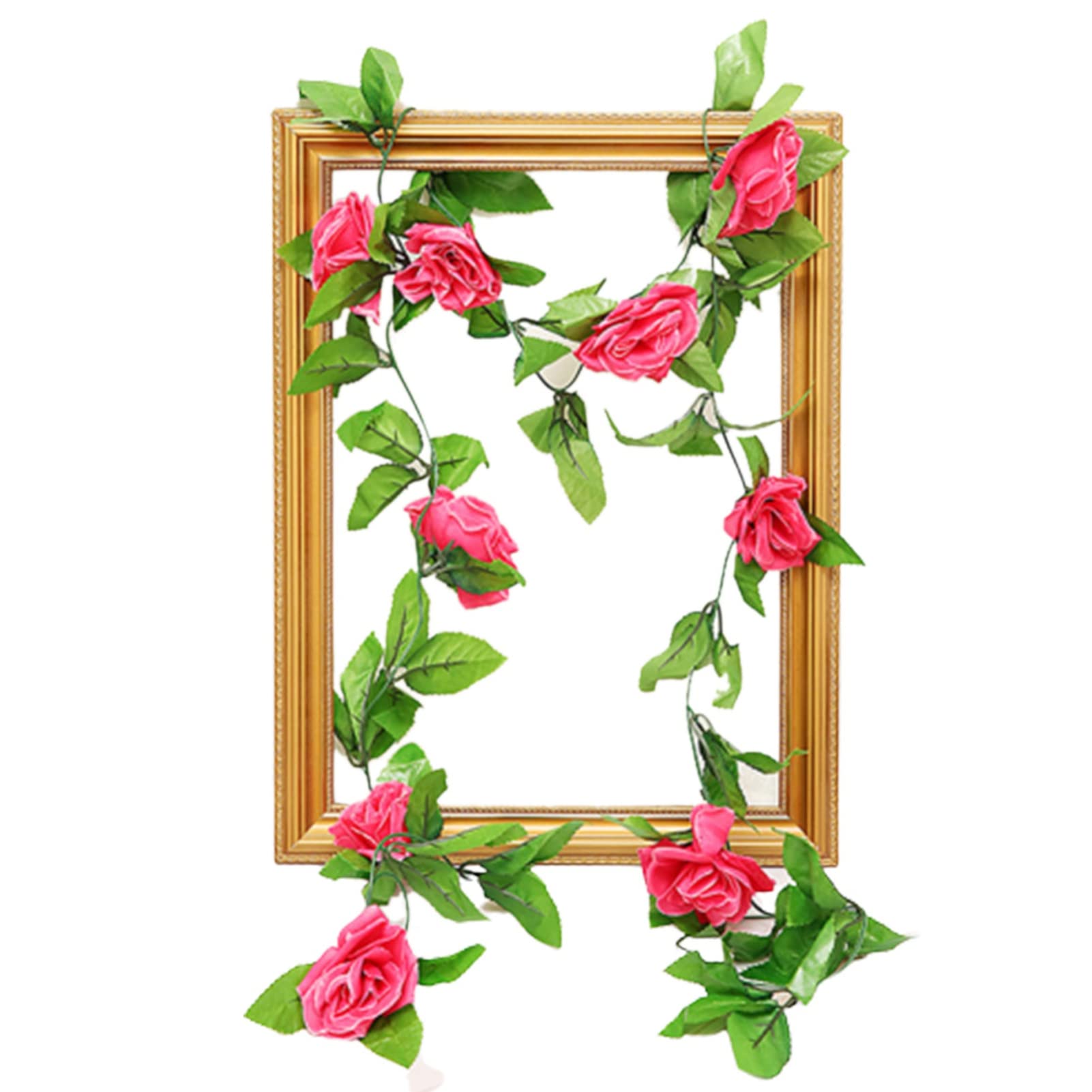 LIHDESTB Artificial Rose Flower Vine Garland - 1Pc Fake Rose Plant for Garden, DIY Party, Home & Wedding Decor (Rose Red) - Perfect for Indoor/Outdoor Decorations, Centerpieces, and Photo Backdrops