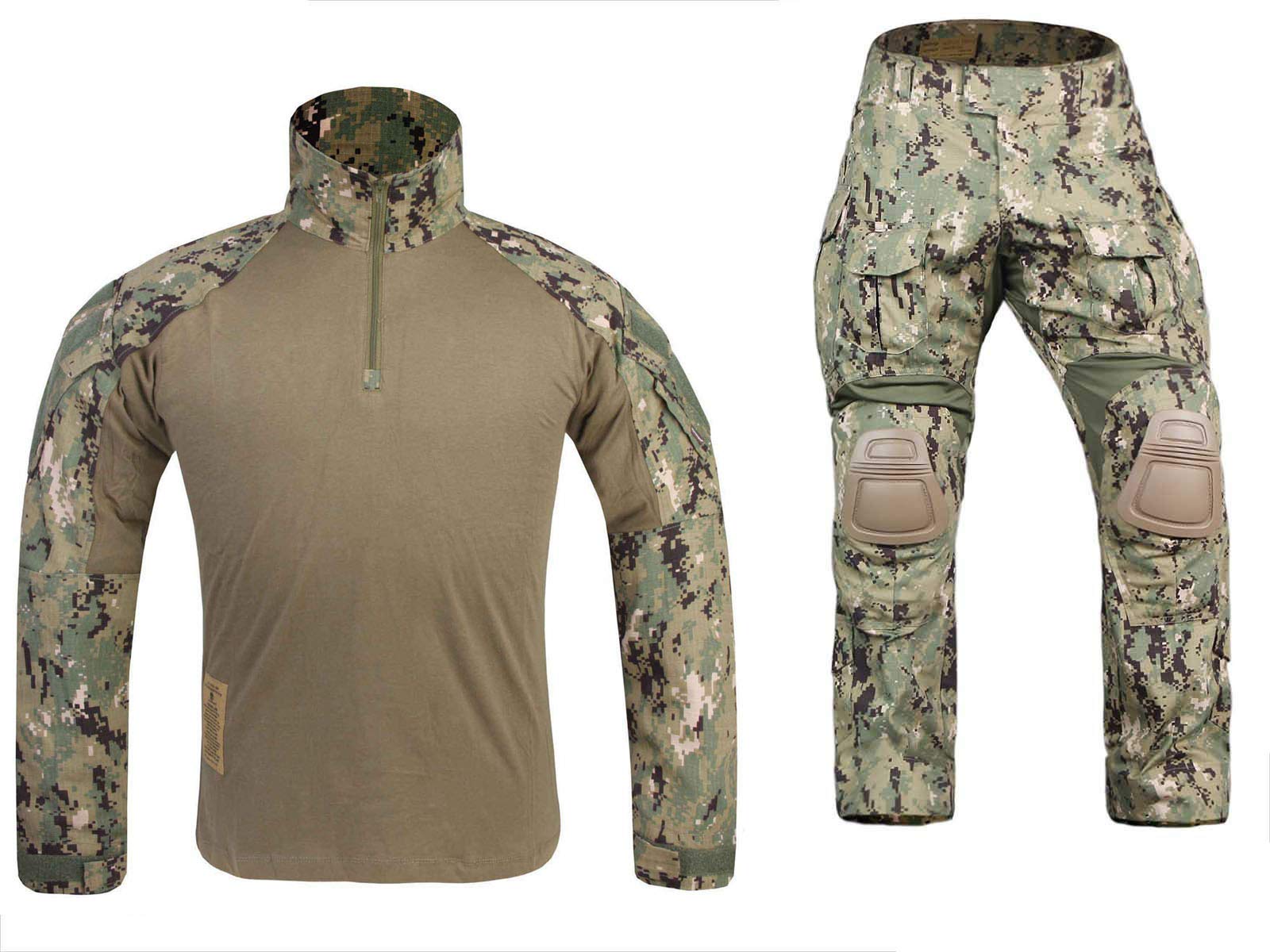 Airsoft Military BDU Tactical Combat Uniform Gen3 Shirt & Pants Set - AOR2 Camo for Airsoft Games, Tactical Training & Outdoor Adventures