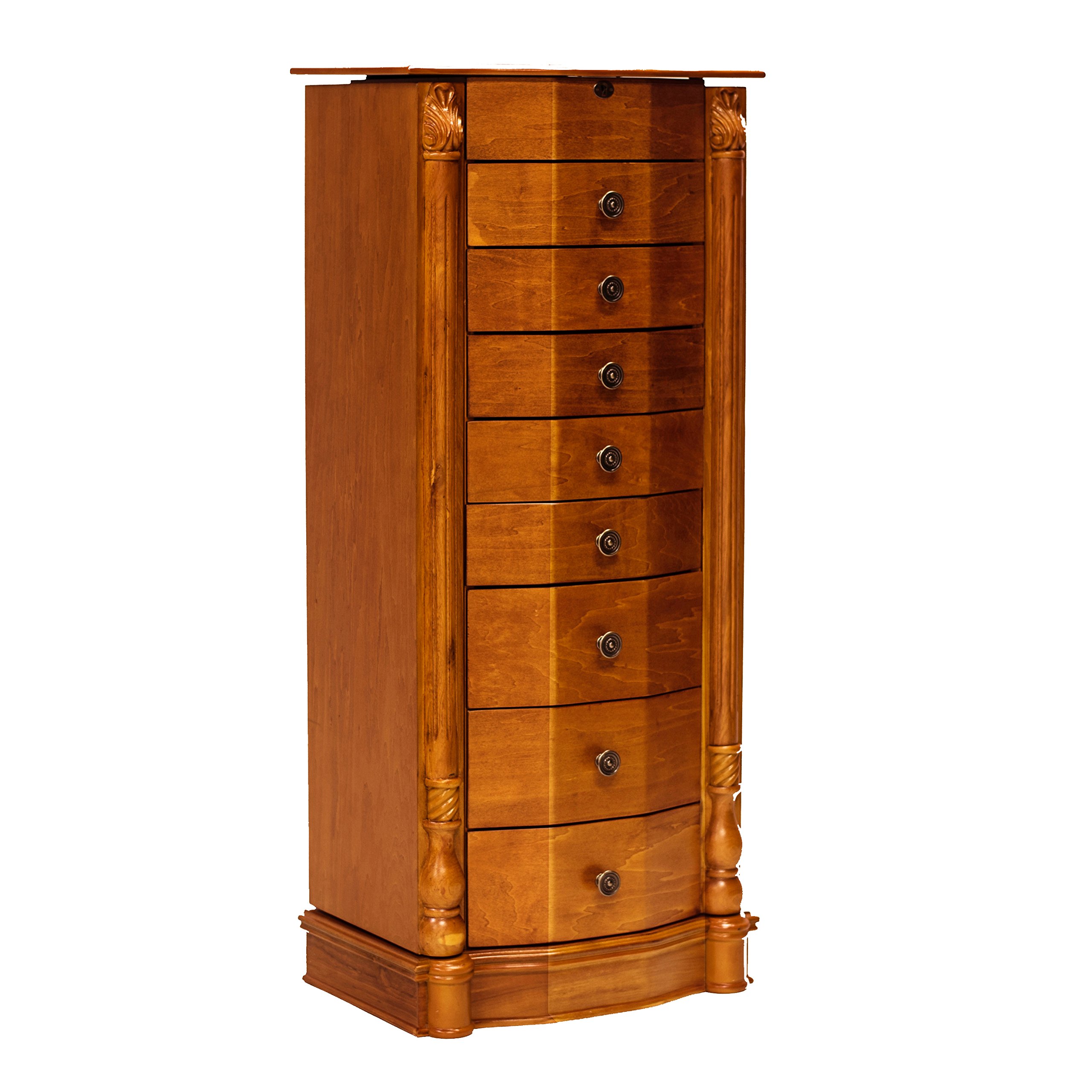 Large Jewelry Armoire Organizer - Hives and Honey Florence Style Jewelry Box with Mirror & Multiple Drawers | Perfect for Bedroom, Closet & Travel Storage