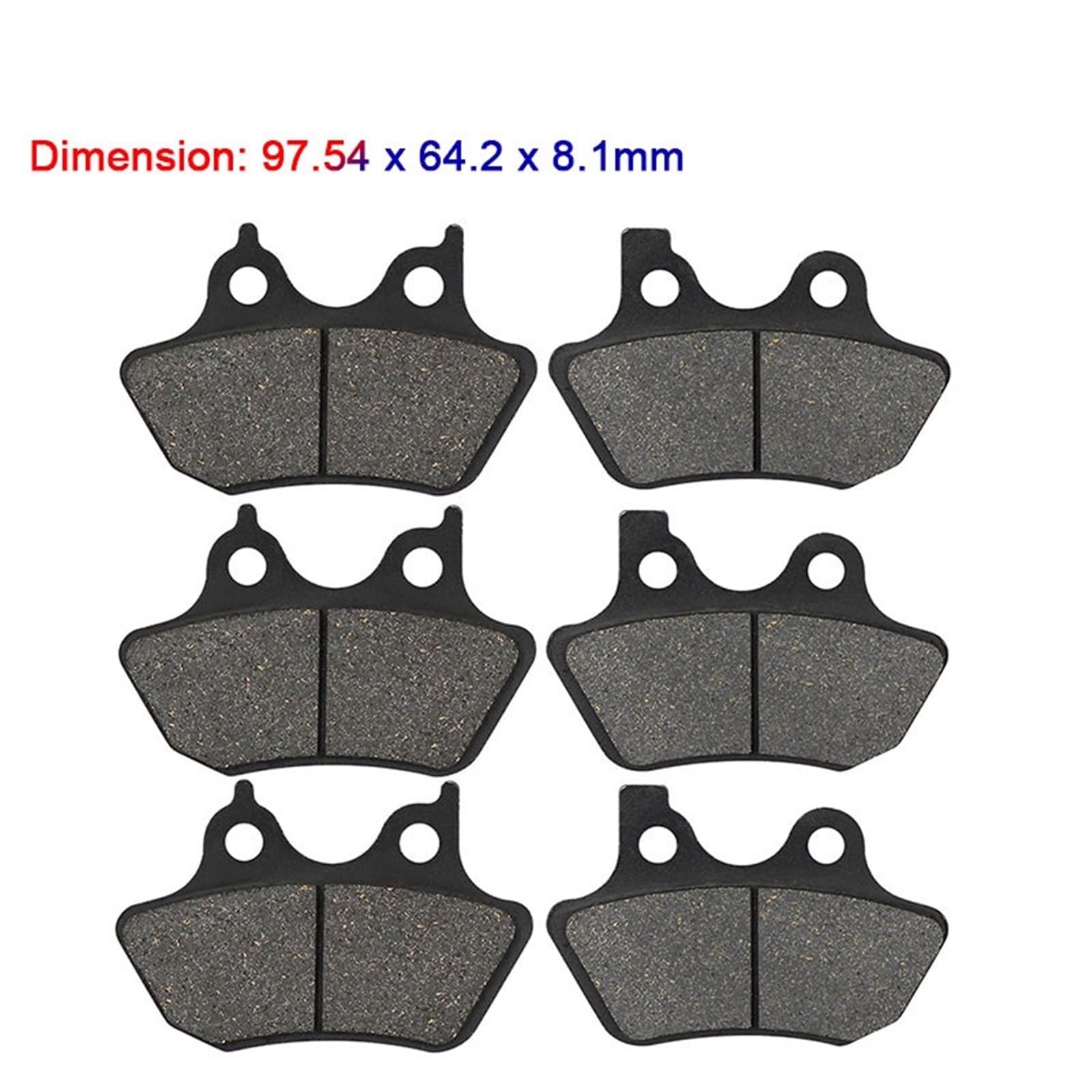 SCOOVY Motorcycle Brake Pads - Compatible with Harley Davidson FXDI, FXDLI, FXDCI, FXST Superglide & Low Rider Models - Front & Rear Brake Pads (3 Pairs) - Perfect for City Riding, Highway Cruising & Daily Commutes