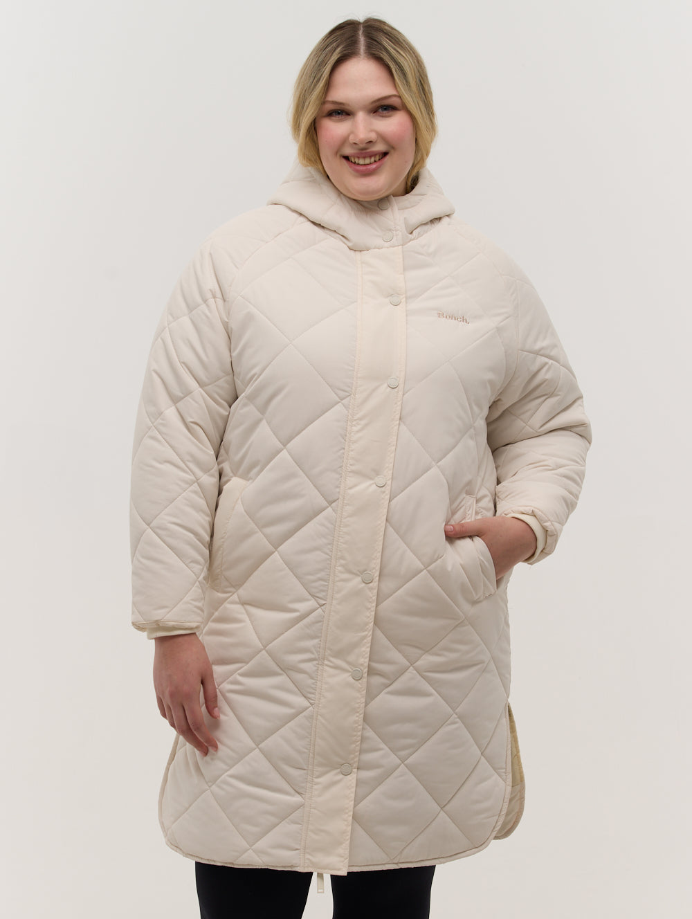 Genie Diamond Quilted Midi Parka Jacket for Women - Winter Warm Coat with Hood, Waterproof Windbreaker Outerwear - Perfect for Snow, Hiking & Daily Commute