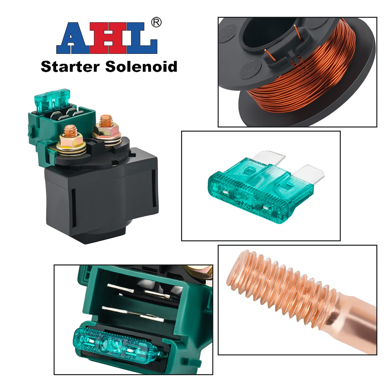 AHL Starter Solenoid Relay Compatible with Honda GL500 & GL500 Silver Wing Interstate 1981-1982 - Motorcycle Engine Starting System Replacement Part for Smooth Ignition & Reliable Performance