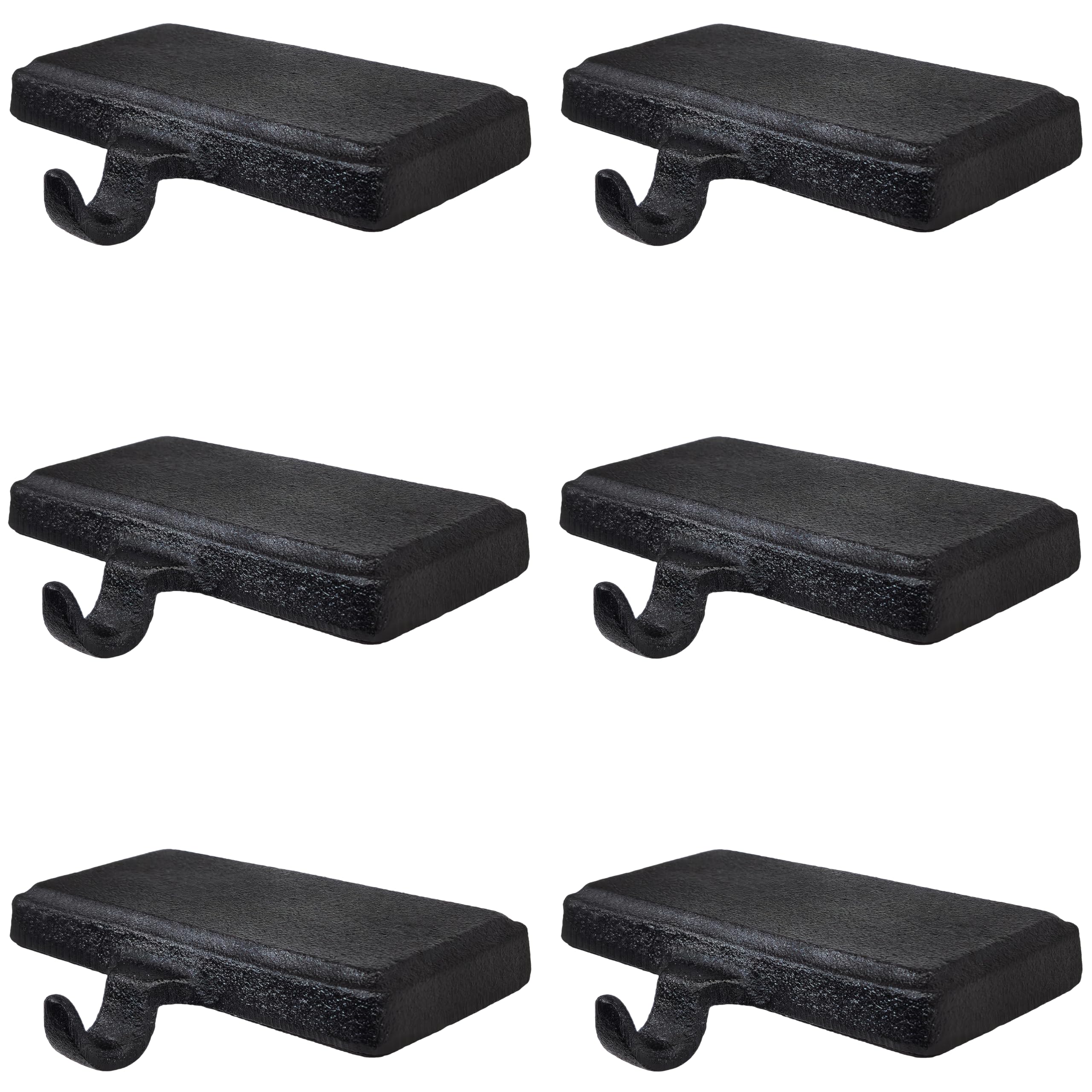 Heavy Cast Iron Stocking Hooks - Set of 6 for Christmas Mantel Decor