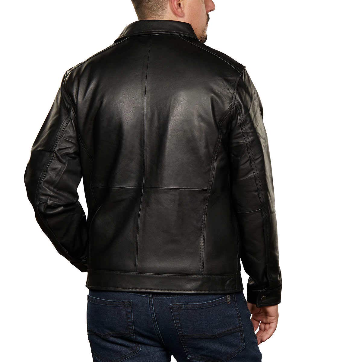 Premium Men's Genuine Leather Jacket - Classic Biker Style for Motorcycle Riding & Casual Wear - Durable & Stylish Outerwear for Fall & Winter