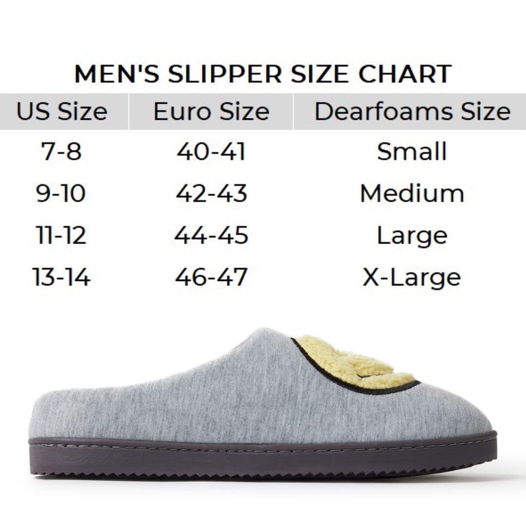 Dearfoams Unisex Adult Smile Icon Retro Preppy Slippers - Cozy House Shoes for Men & Women, Perfect for Indoor Comfort, Lounge Wear, and Casual Home Use