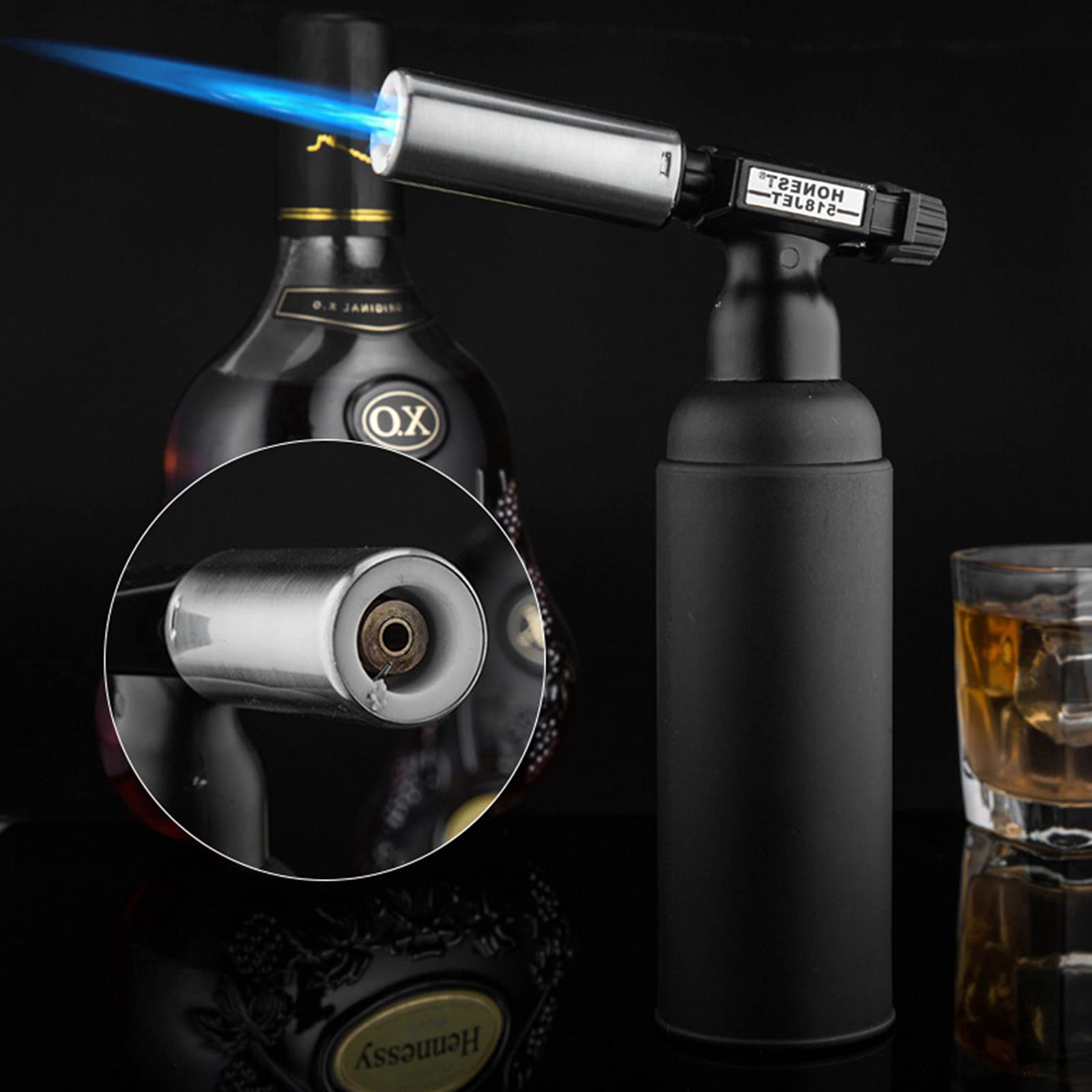 HB1 Butane Torch - Adjustable Refillable Windproof Metal Welding Lighter with Safety Lock | Large Direct Spray Gun for Outdoor Cooking, Soldering, DIY Projects & More