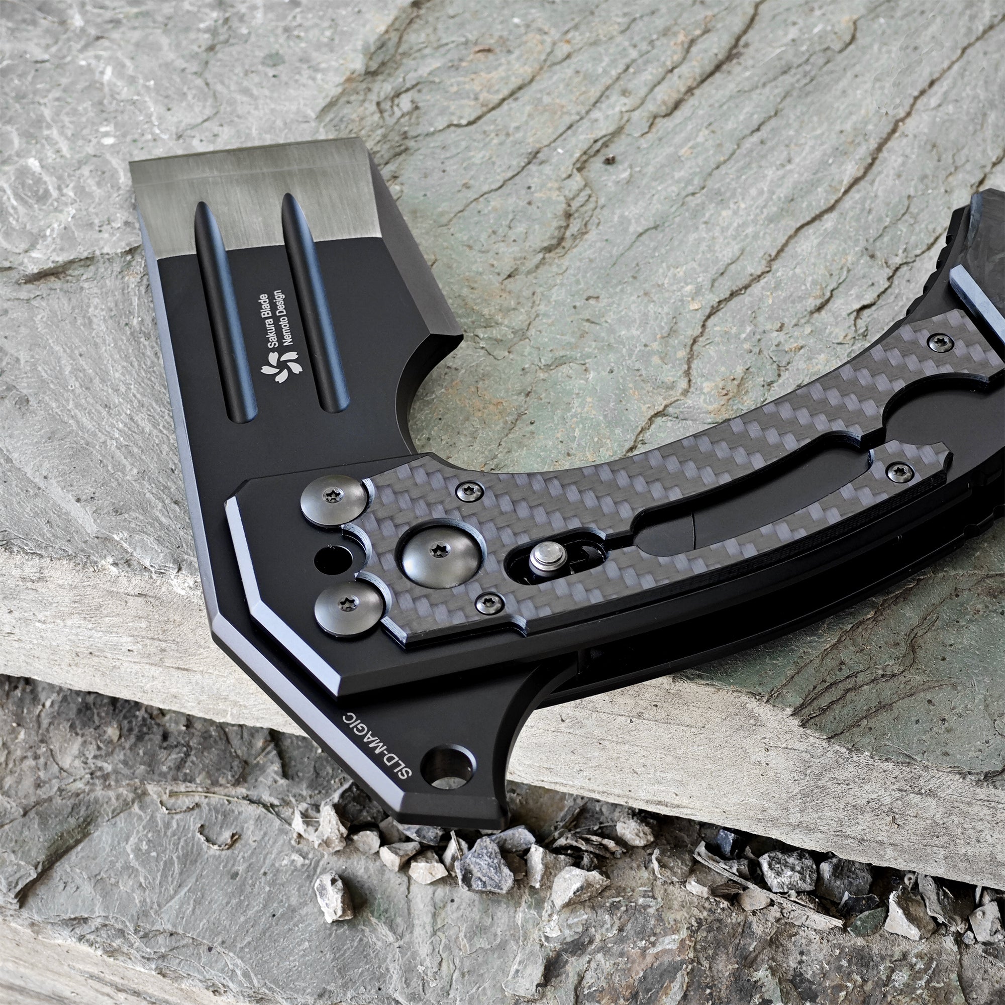 KATSU FA02 Titanium Alloy Folding Axe with Sakura Blade Nemoto Design - Tactical Camping, Survival Gear & Outdoor Adventure Tool