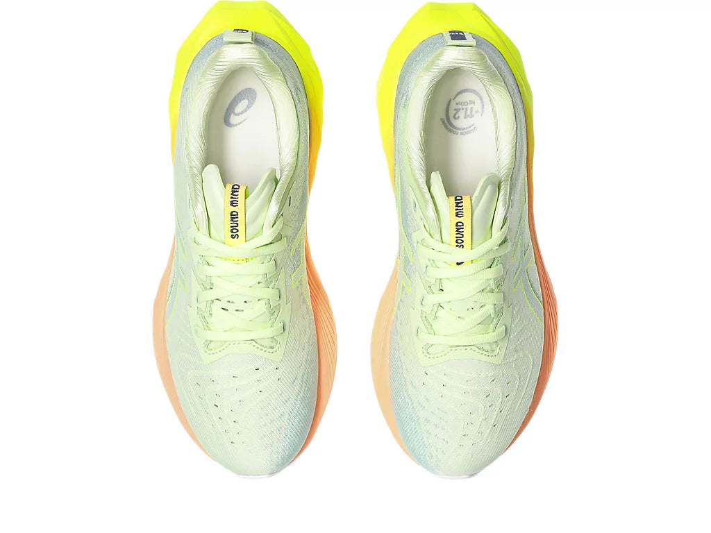 ASICS Women's NOVABLAST 4 Running Shoes - Cool Matcha/Safety Yellow | Lightweight Cushioned Sneakers for Jogging, Gym Workouts & Daily Comfort