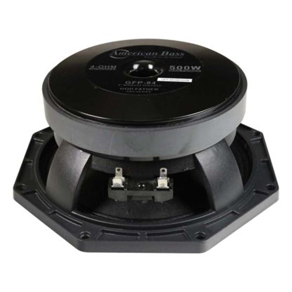 American Bass GFP84 8 Inch 4 Ohm Midbass Speaker - 250W RMS / 500W Max Power - High Performance Car Audio for Enhanced Bass & Sound Quality - Perfect for Car Stereo Upgrades & Custom Audio Systems