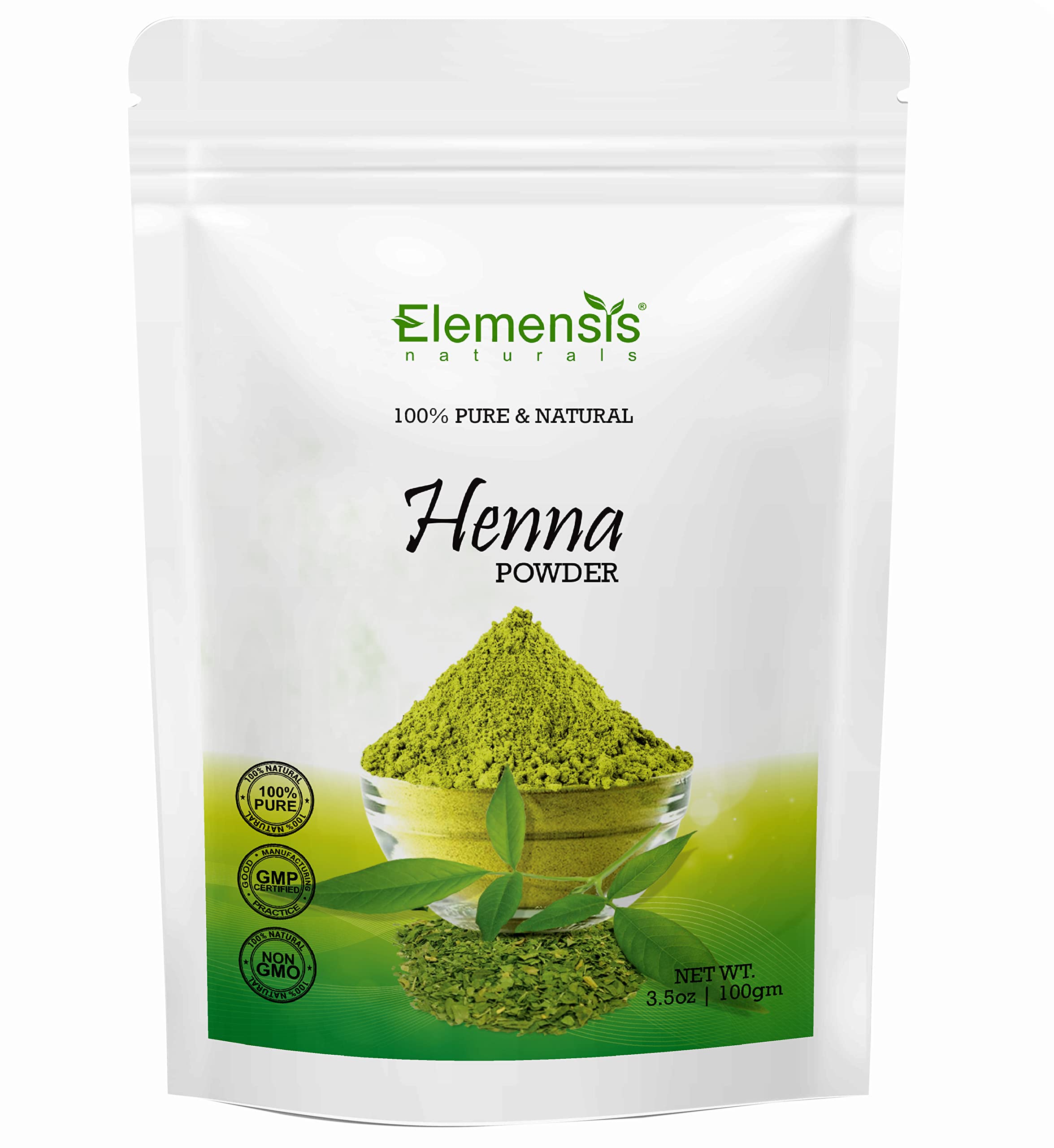 Elemensis Naturals Pure & Natural Henna Powder for Healthy Strong Hair - Hair Fall Control & Damage Repair (100g) | DIY Hair Treatment for Shine & Growth | Perfect for Natural Hair Care & Ayurvedic Remedies