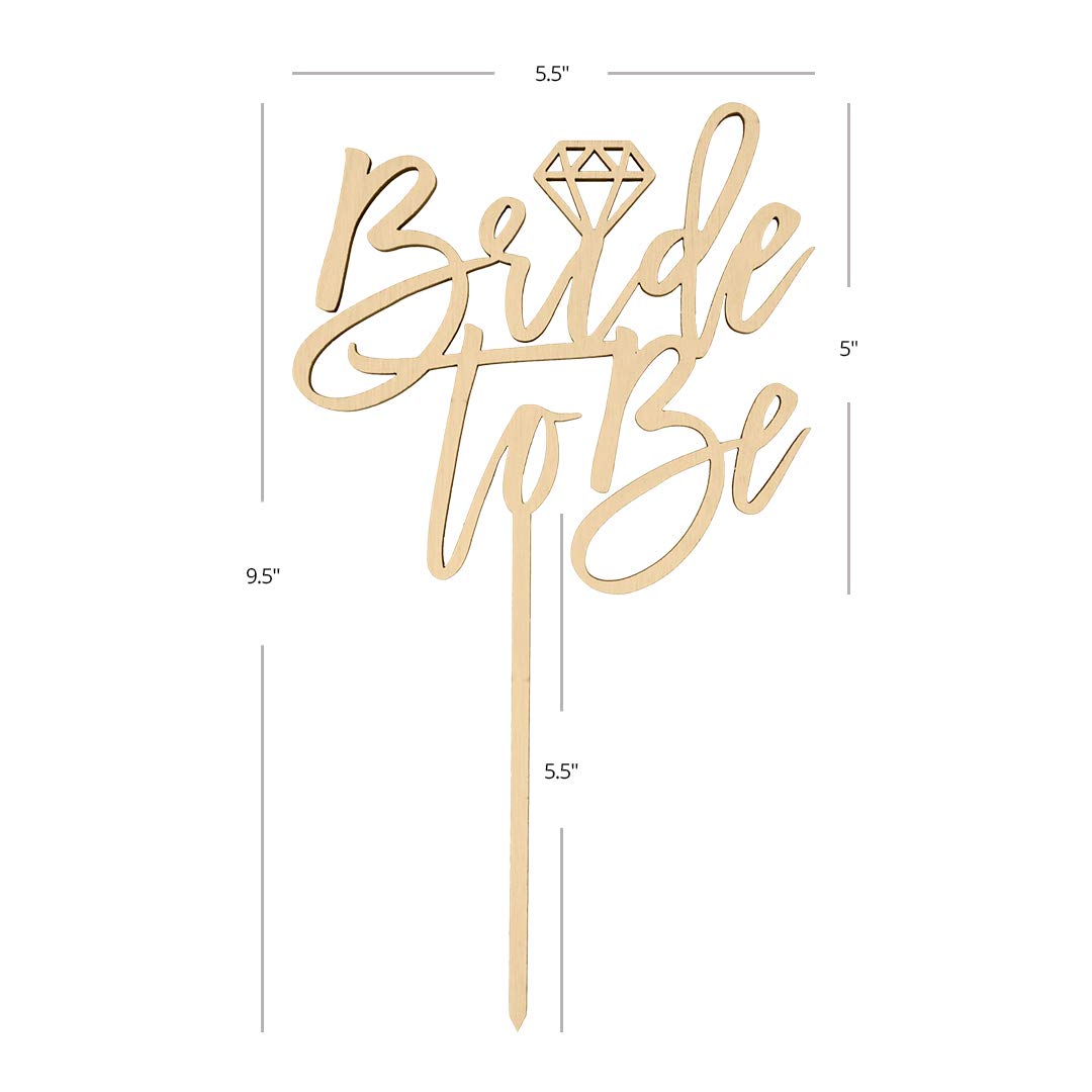 Andaz Press Bride to Be Cake Topper - Laser Cut Wood Wedding Cake Decor with Rustic Calligraphy Design for Bridal Shower, Bachelorette Party & Wedding Celebrations - Perfect for Dessert Table Centerpiece & Photo Backdrop