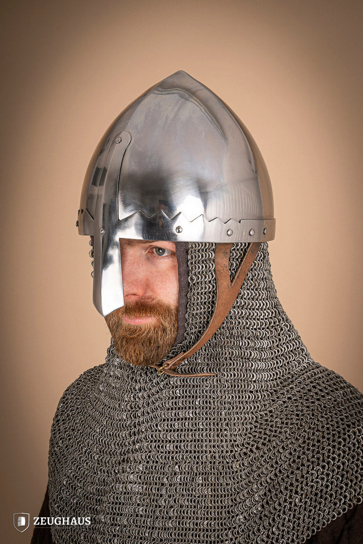 San Wenceslao 2mm Polished Nasal Helmet - Medieval Armor Replica for LARP, Cosplay & Historical Reenactment