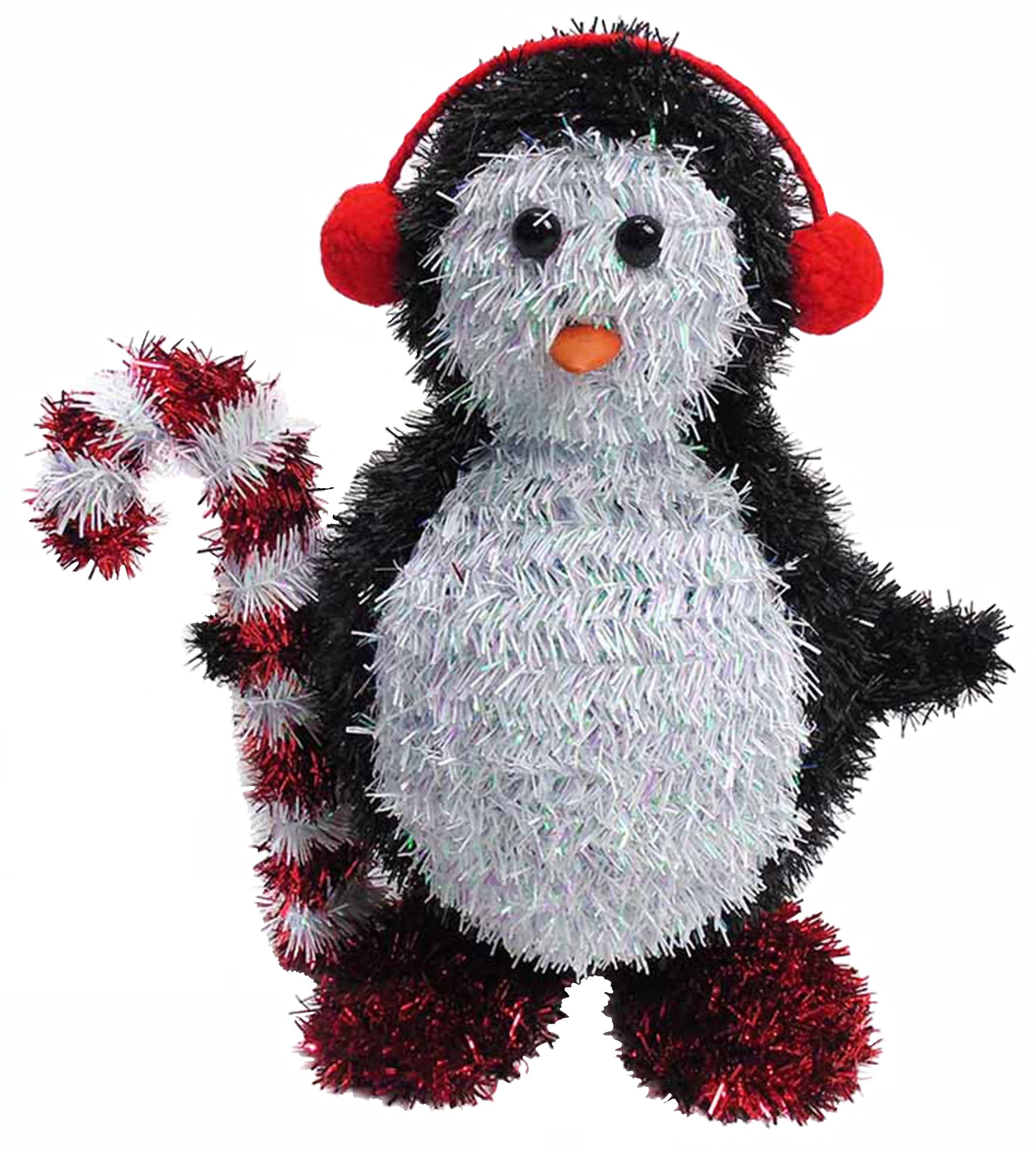 3D Tinsel Christmas Penguin Tabletop Decoration - Festive Holiday Decor for Home, Office & Party | Perfect for Christmas Tree, Mantel & Gift Exchange