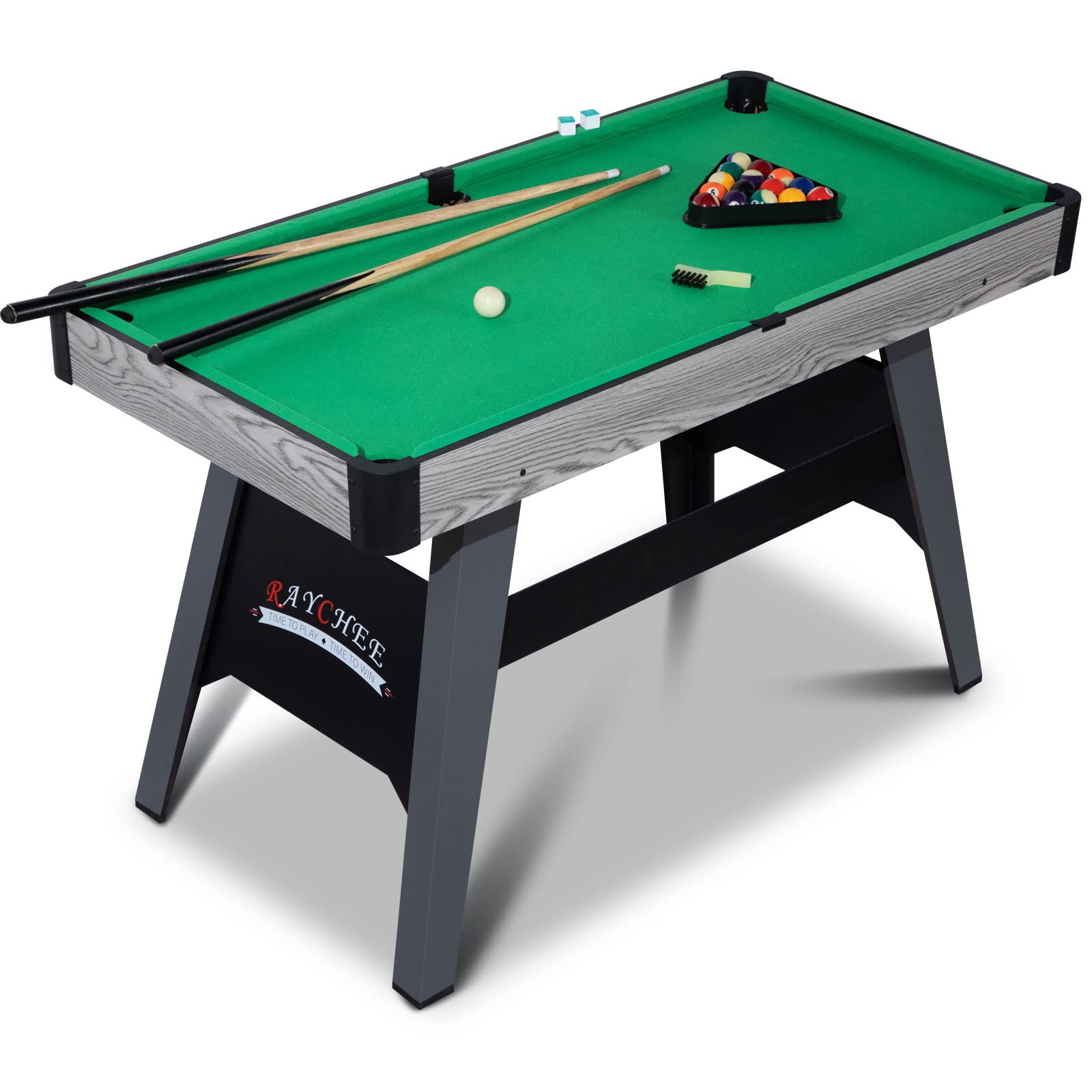 4ft Portable Billiards Pool Table for Kids & Adults - Indoor Game Table with 2 Cue Sticks, 16 Balls, Triangle, Chalk & Brush - Perfect for Family Game Rooms, Playrooms & Home Entertainment (Red)