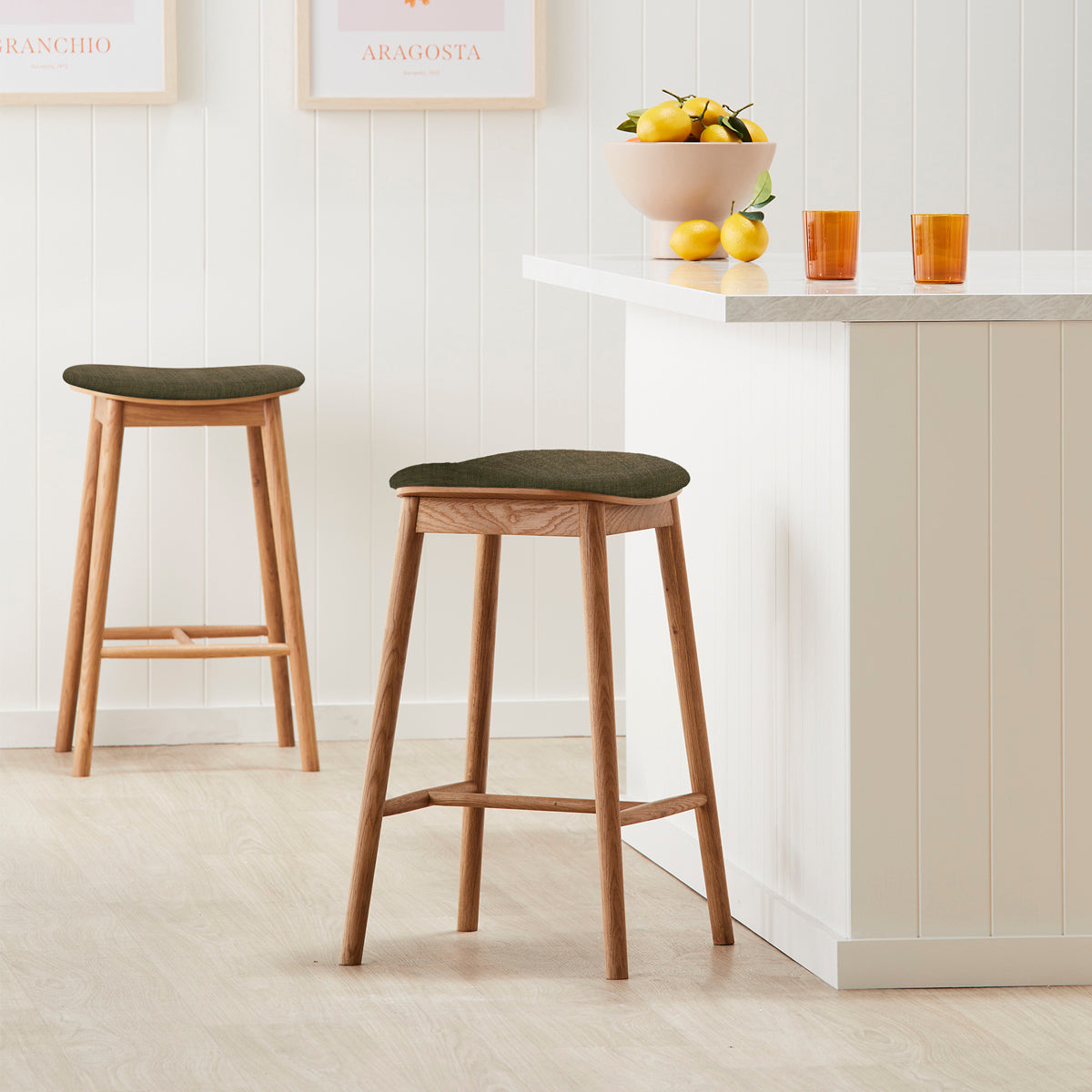 Lando Fabric Backless Bar Stool - Modern Kitchen Island & Counter Height Stool for Dining & Home Decor - Perfect for Small Spaces, Breakfast Nooks & Bars