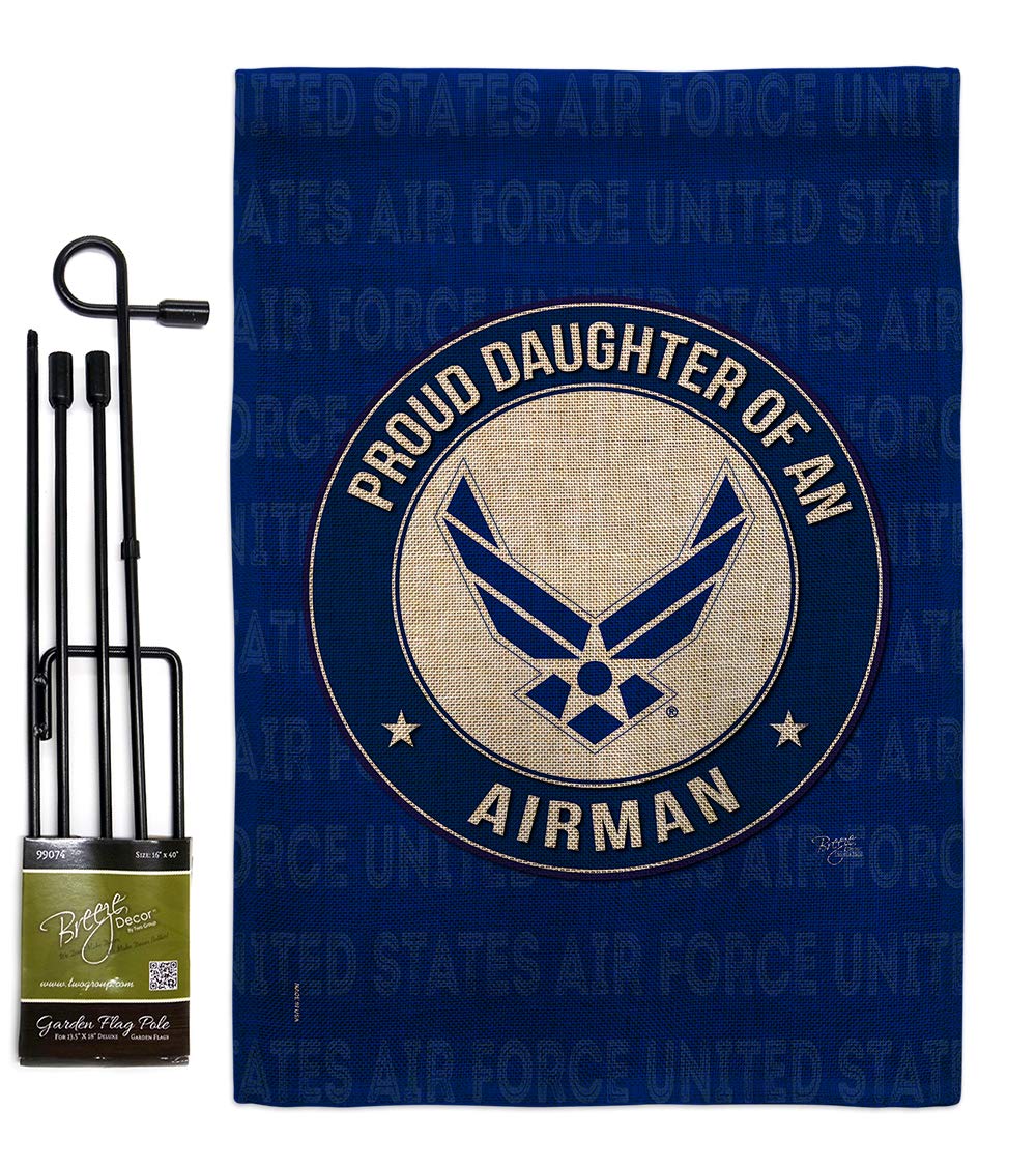 USAF Air Force Garden Flag Set - Double-Sided 13x18.5 - Perfect for Military Yard Decor