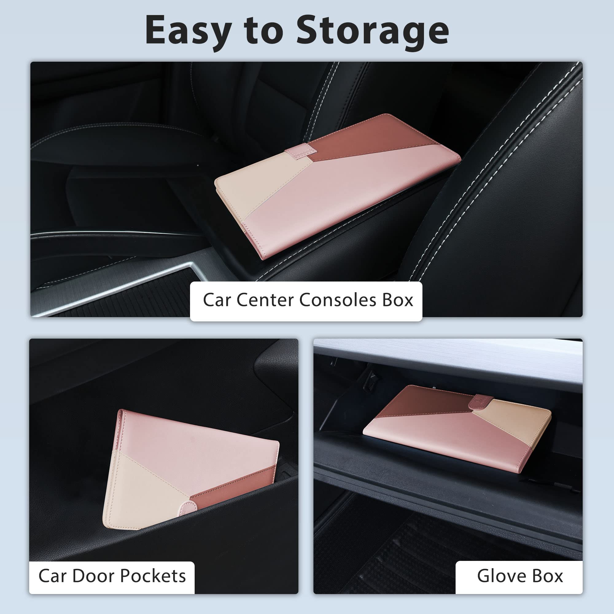 Premium Leather Car Registration and Insurance Holder with Magnetic Closure - Essential Vehicle Document Organizer for Glove Box, Wallet, or Travel Use