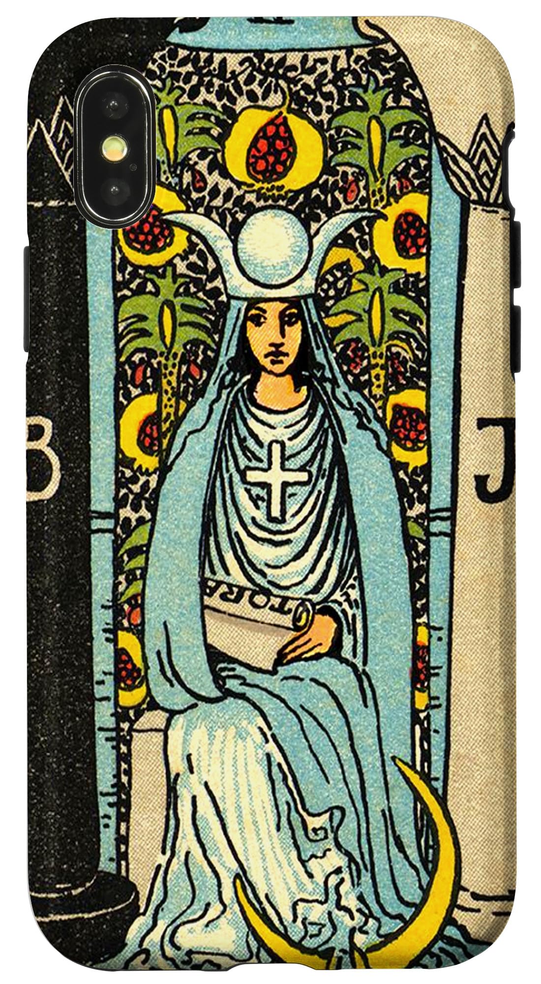 iPhone X/XS High Priestess Tarot Card Phone Case - Protective Cover for iPhone X/XS with Mystic Tarot Design - Perfect for Tarot Readers, Witches & Spiritual Practitioners