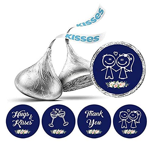 Floral Wedding Stickers 190 Pcs - Chocolate Labels for Party Favors & Decor