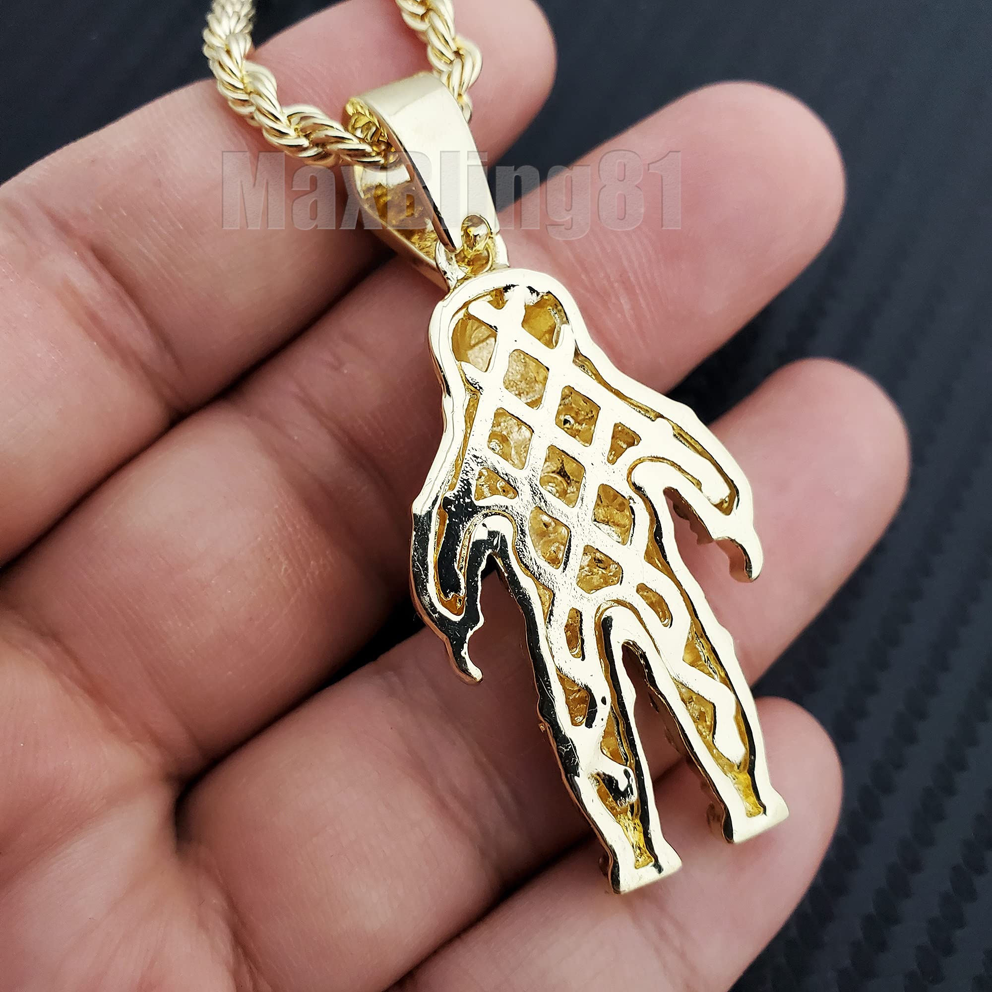 Hip Hop Iced Out Gold & Silver Plated Astronaut Pendant with 4mm 24