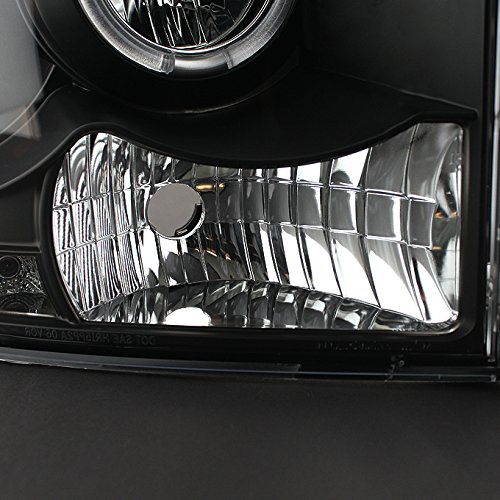 AKKON Black Dual Halo Projector LED Headlights + Dark Red Tail Lights for 2007-2009 Dodge Ram 1500/2500/3500 - Upgrade Your Truck Lighting for Night Driving & Off-Road Adventures