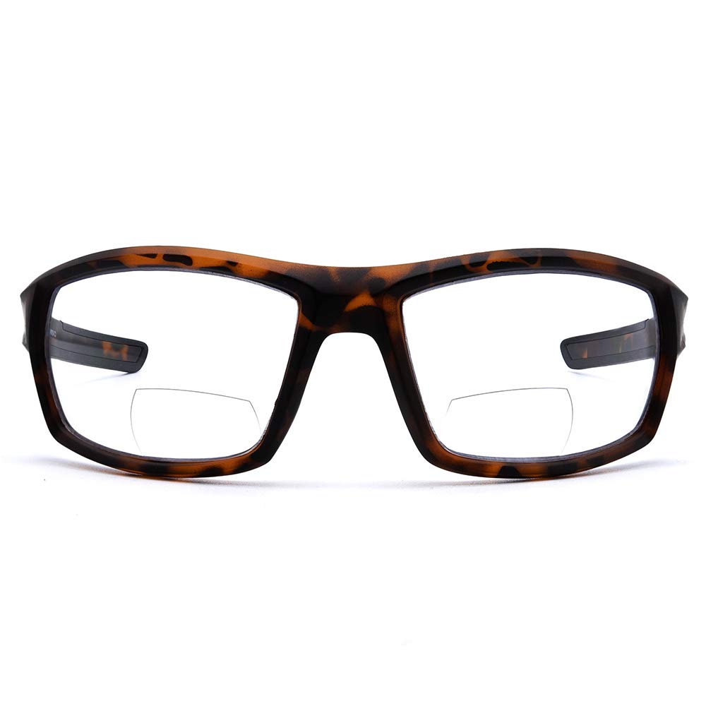 VITENZI Bifocal Safety Glasses with Reading Magnification - ANSI Z87.1 Certified Wrap Around Protective Goggles for Sports, Woodworking & DIY Projects - Anti-Fog, Scratch Resistant Safety Eyewear for Men & Women