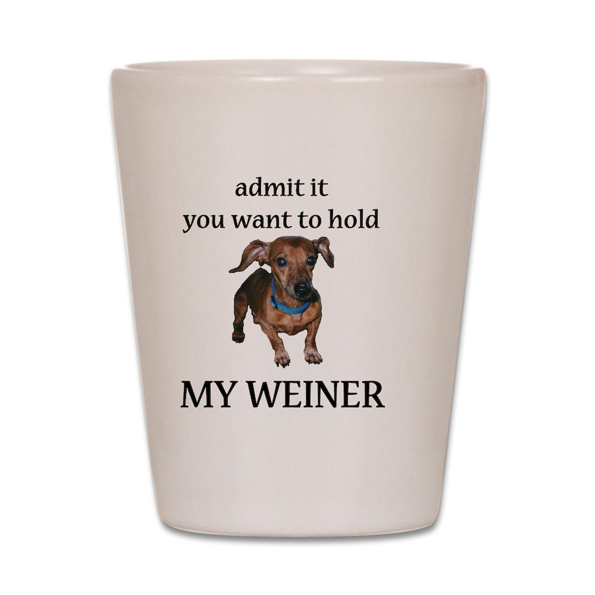 Funny Hold My Weiner Shot Glass - Unique Novelty Drinking Cup for Parties, Gifts & Bachelor Celebrations