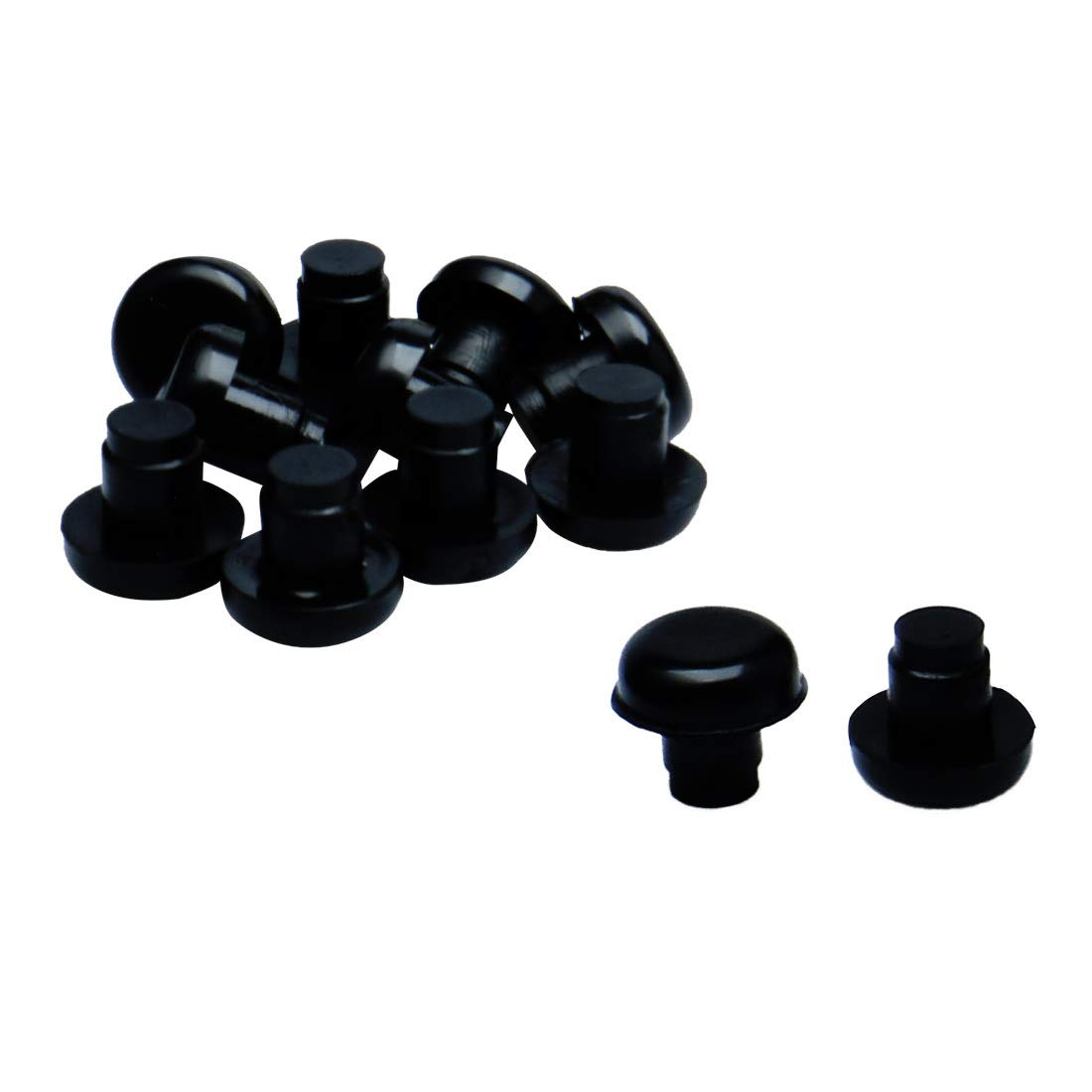 uxcell 12pcs 8mm Black Stem Bumpers Glide - Anti-Collision Furniture Pads for Patio Outdoor Glass Table Tops & Embedded Protection | Perfect for Sliding Doors, Cabinets & Smooth Surface Protection