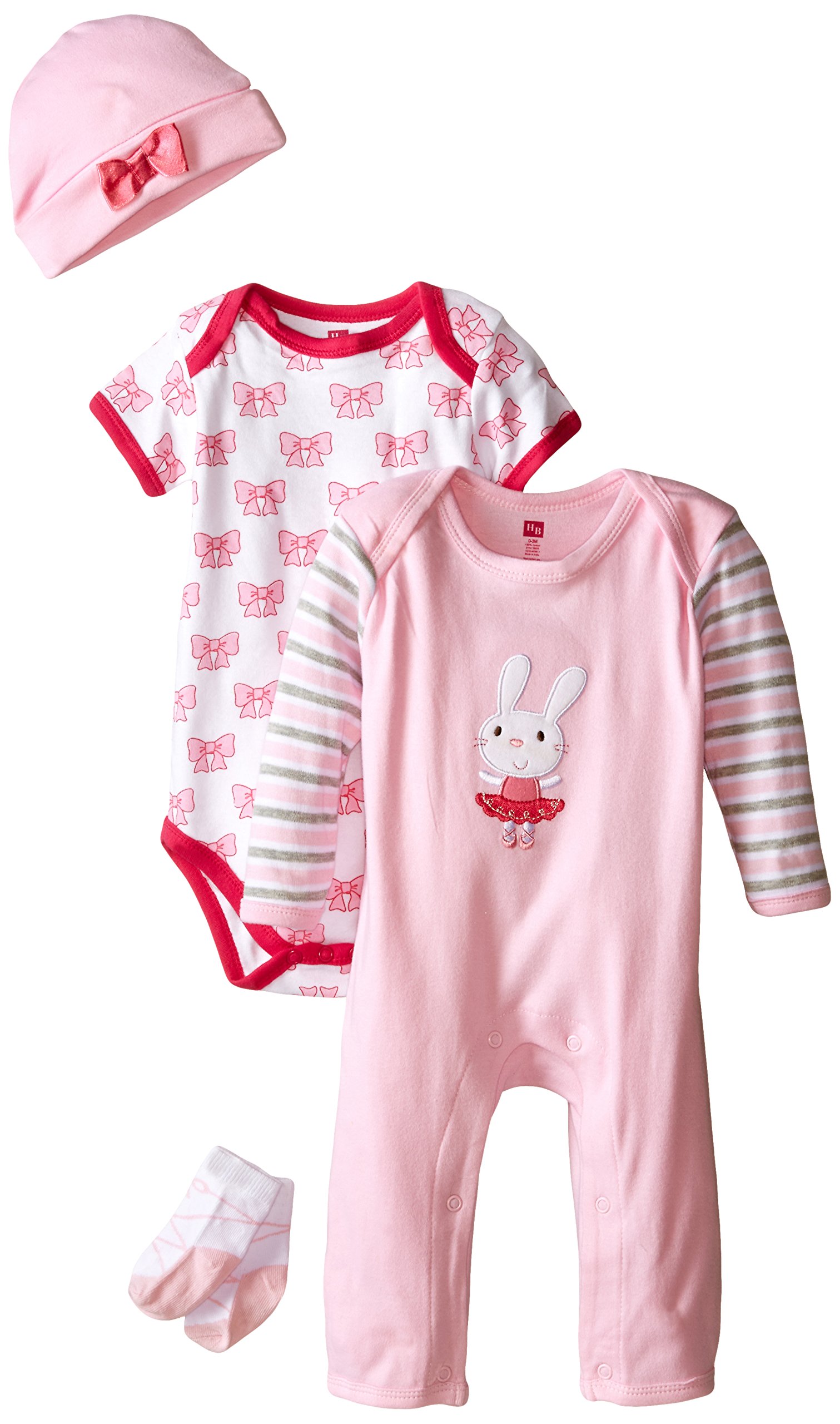 Hudson Baby 4-Piece Girl's Clothing Set for Newborns & Infants