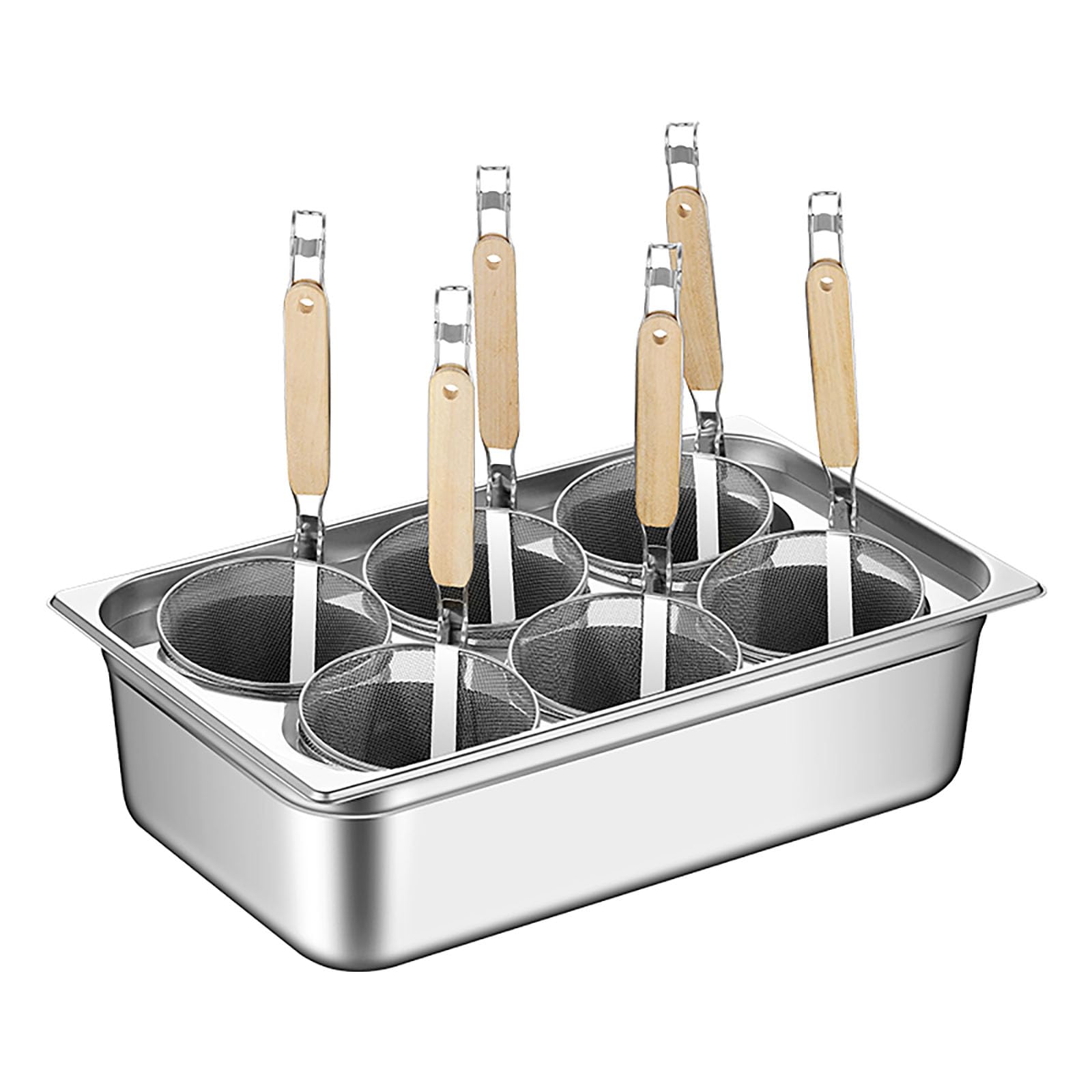 Premium 304 Stainless Steel Pasta Cooker Set - 2/4/6 Hole Options, Fast Heating Commercial Pasta Pot with Hangable Lid & Ergonomic Handles for Home Kitchen & Restaurant Use - Perfect for Spaghetti, Noodles & Pasta Cooking