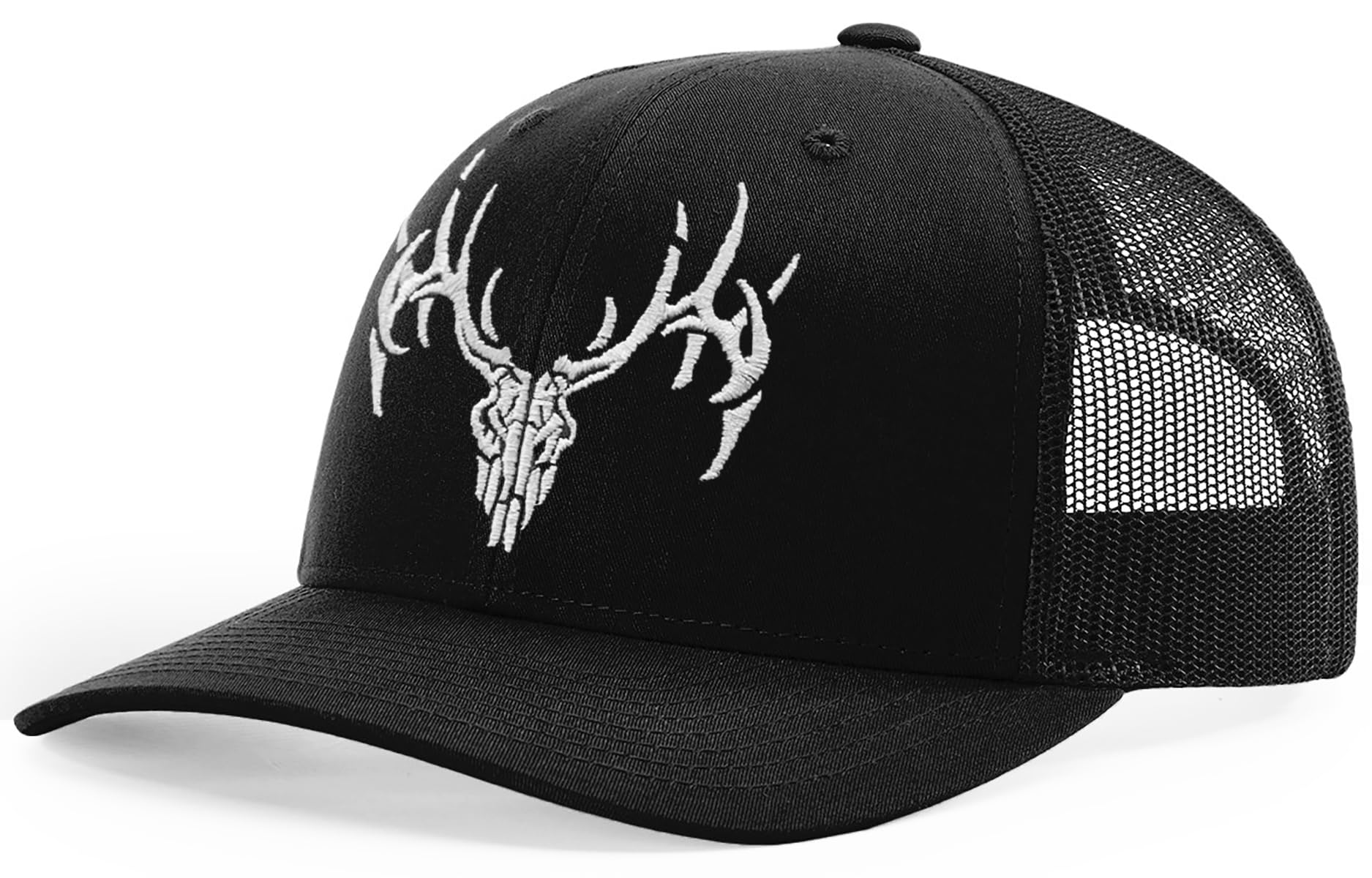 Stylish Trucker Hat with Deer Skull Design - Adjustable Snapback Cap for Men & Women - Perfect for Outdoor Adventures, Hunting, and Casual Wear