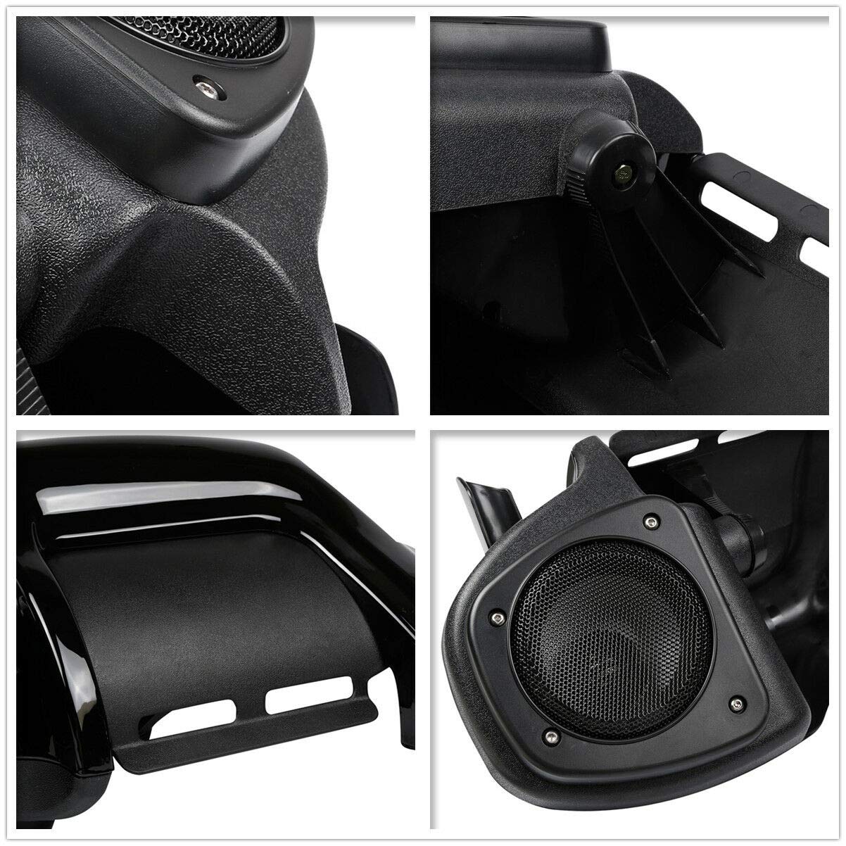SLMOTO Lower Vented Fairing with Speakers Kit for Harley Touring Models (Road King, Street Glide, Electra Glide, Ultra-Classic, Road Glide) - Compatible with FLT, FLHT, FLHTCU, FLHRC 1983-2013 | Enhanced Airflow & Premium Audio for Long Rides