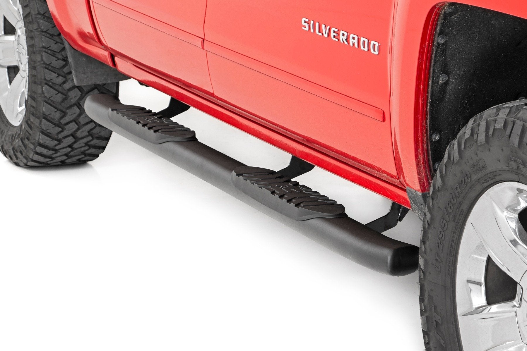 2007-2019 Chevy/GMC 1500/2500HD/3500HD Oval Nerf Step Bars - Crew Cab & DEF Tank Compatible (Part# 21001) - Heavy Duty Running Boards for Off-Road & Truck Accessories