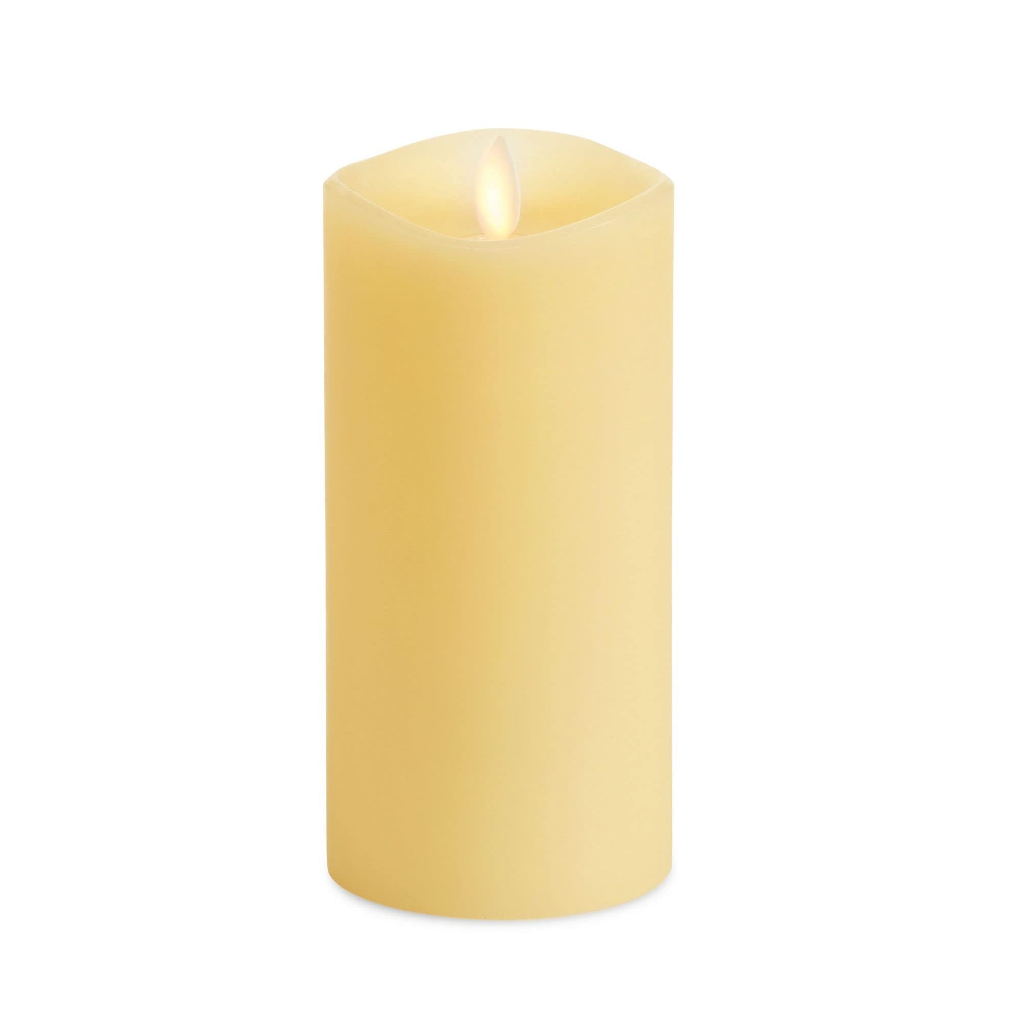 Luminara Realistic Artificial Moving Flame LED Pillar Candle - Battery Operated Flameless Candle with Remote Control (Remote Sold Separately) - Unscented Ivory Decorative Candle 3