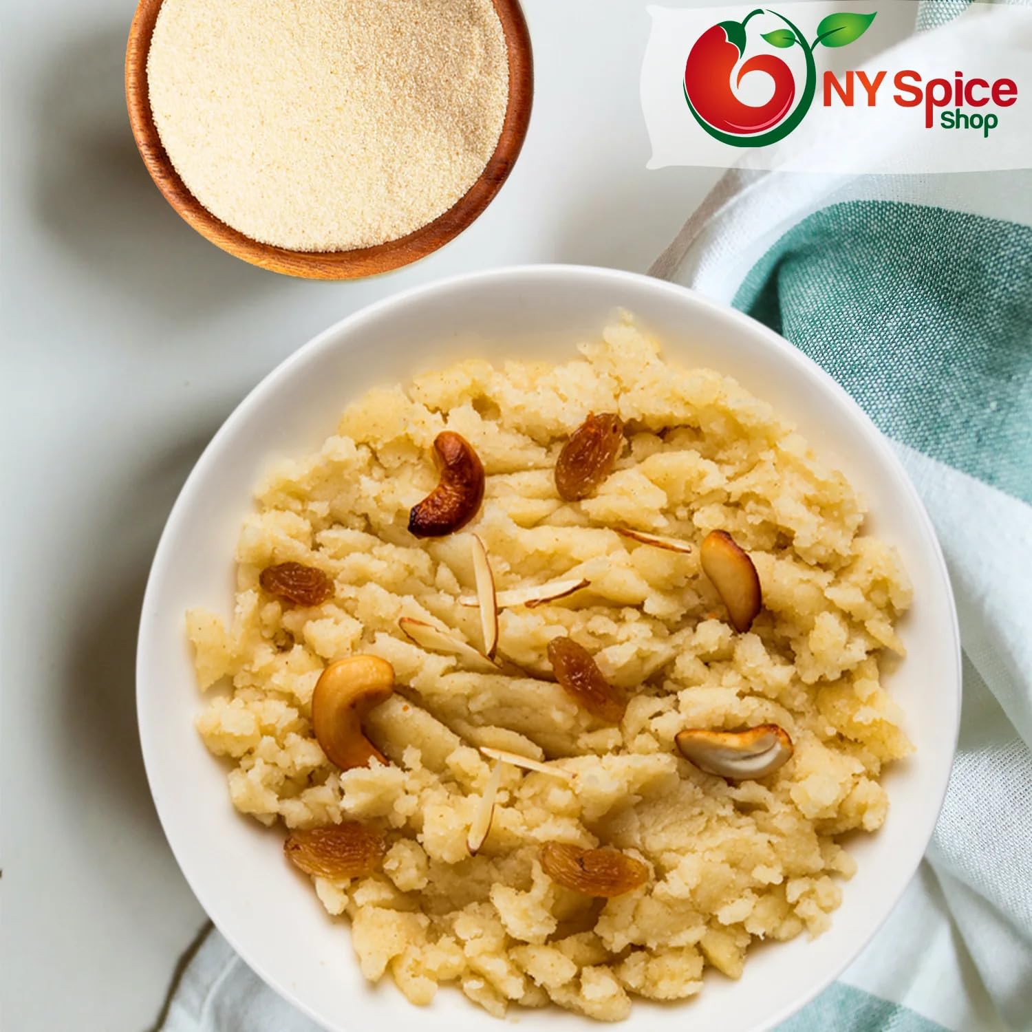 NY SPICE SHOP Semolina Flour (Sooji/Coarse Farina) - High Protein Durum Wheat for Pasta, Pizza Dough, Cake & Bread - 3lb | Perfect for Italian Cooking, Indian Sweets & Baking