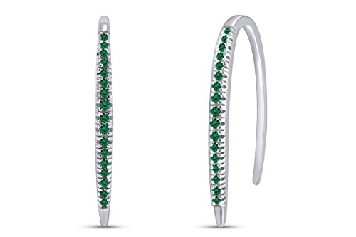 White Gold Over : Simulated Emerald