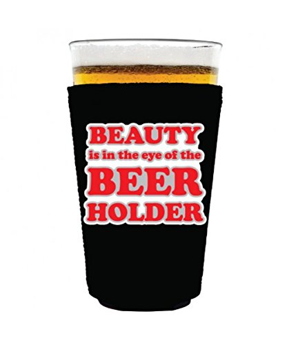 Funny Beer Holder Pint Glass - Black Insulated Cozy for Beer Lovers | Perfect for Parties, BBQs & Gifts
