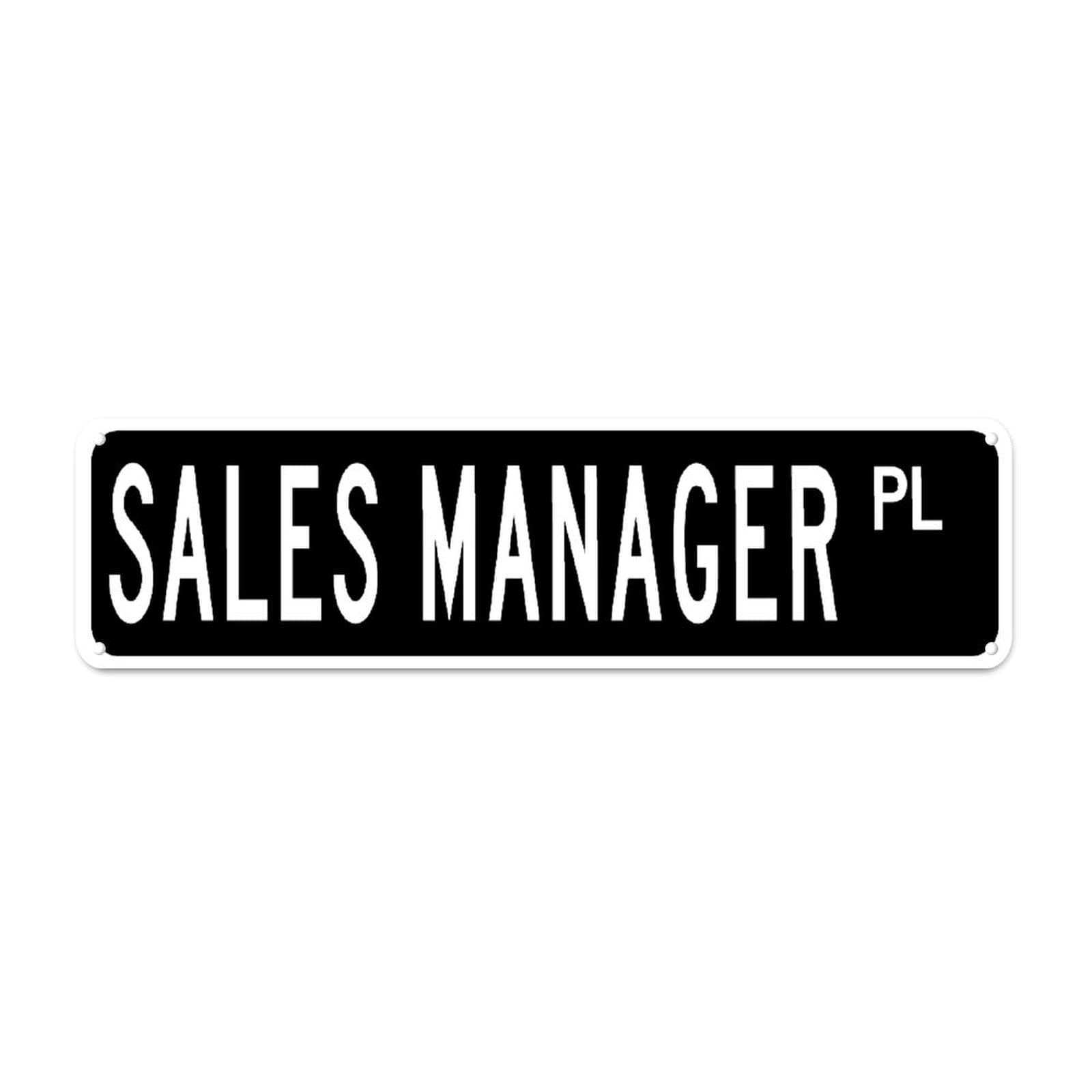 Custom Sales Manager Metal Sign 3x12in - Durable Tin Plaque Wall Decor for Office, Home, Kitchen, Bathroom & Garage - Perfect Gift for Sales Professionals & Managers