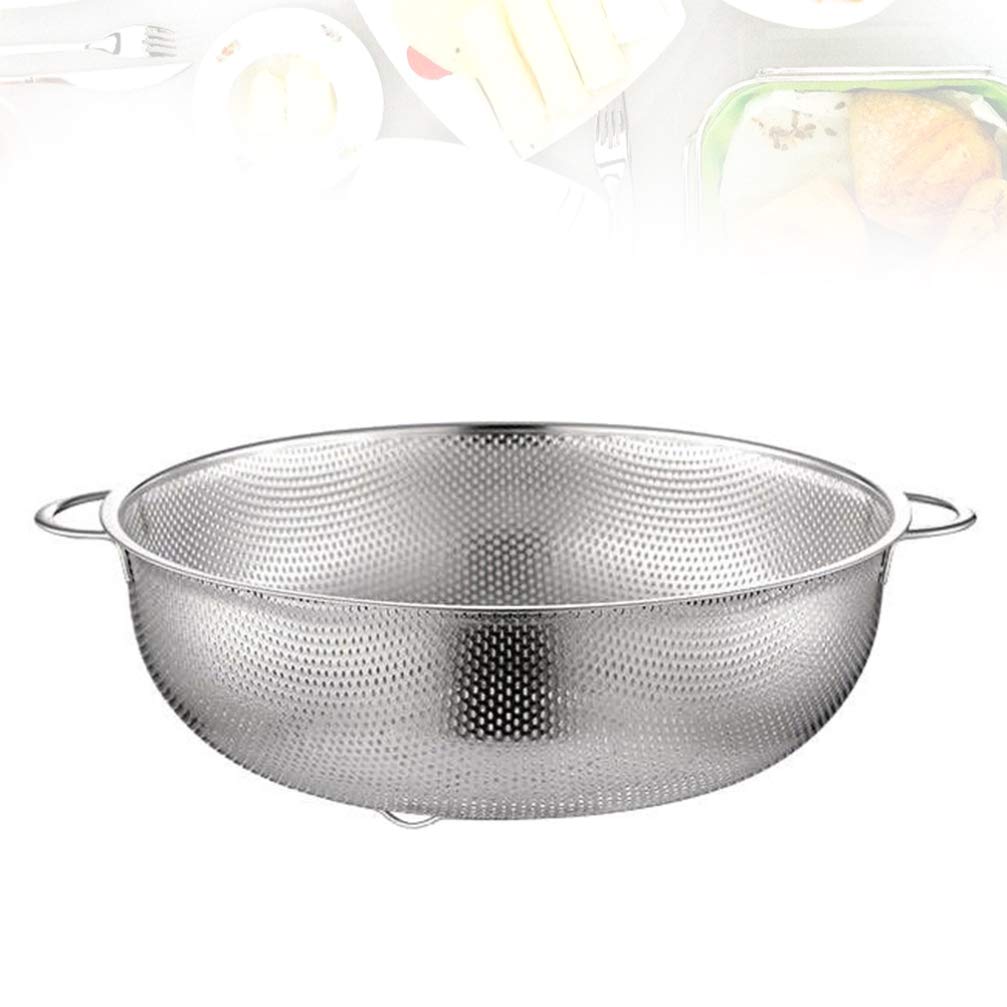 Stainless Steel Kitchen Basket - Fruit & Vegetable Drain Storage Basket for Organizing Produce | Perfect for Pantry, Refrigerator & Countertop Use